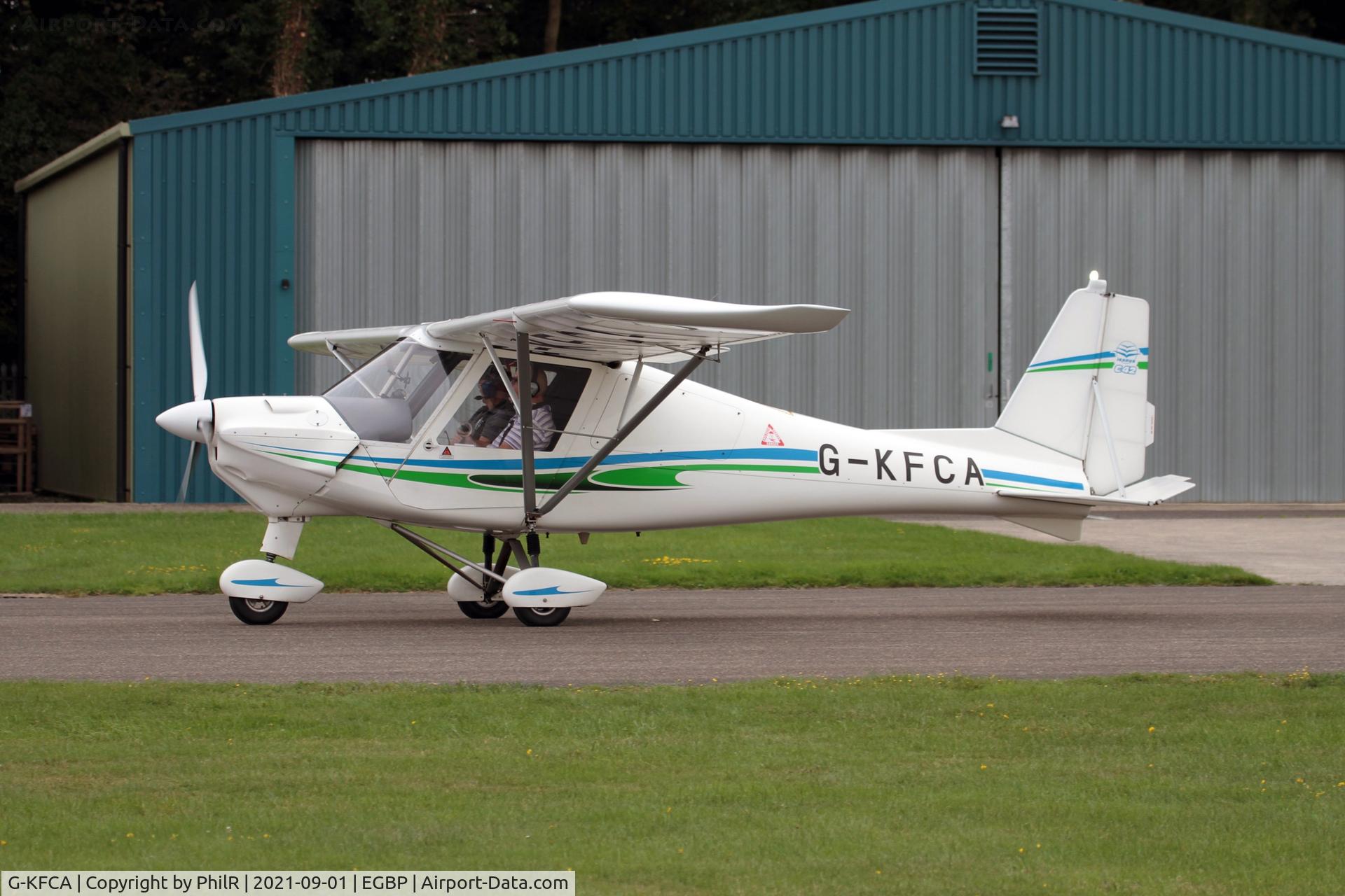 G-KFCA, 2013 Comco Ikarus C42 FB80 C/N 1309-7282, G-KFCA 2013 Red-Air UK Ikarus C42 FB80  Kemble 01.09.21 (1)