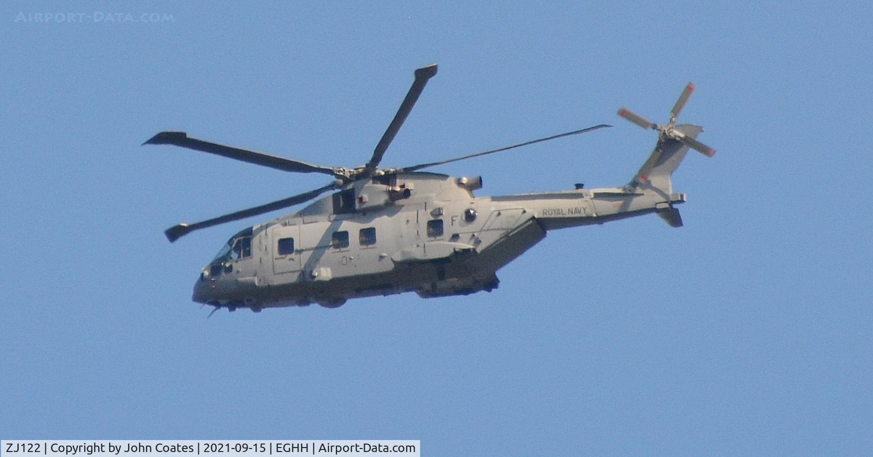 ZJ122, EHI EH101-411 Merlin HC3 C/N 50113/RAF06, Royal Navy Merlin coded F on fly by