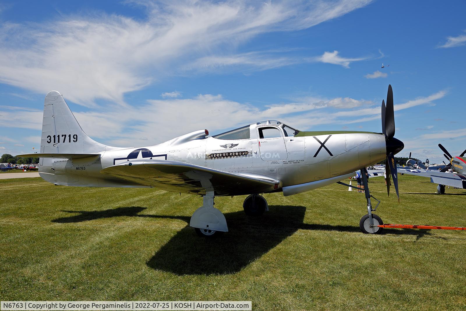N6763, 1946 Bell P-63F Kingcobra C/N 296E1-1R, Oshkosh 2022.