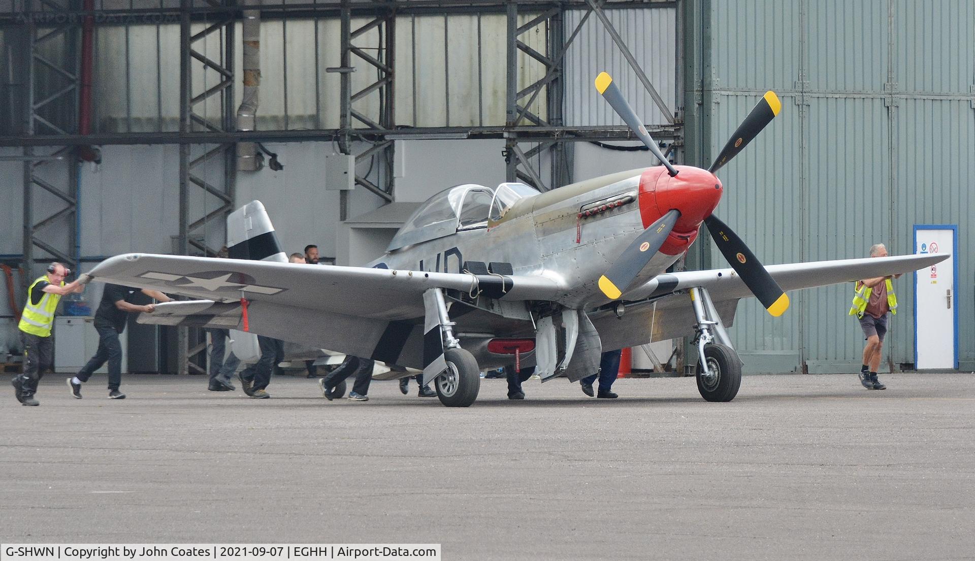 G-SHWN, 1944 North American P-51D Mustang C/N 122-40417, Early morning wheel out for tail number 413779
