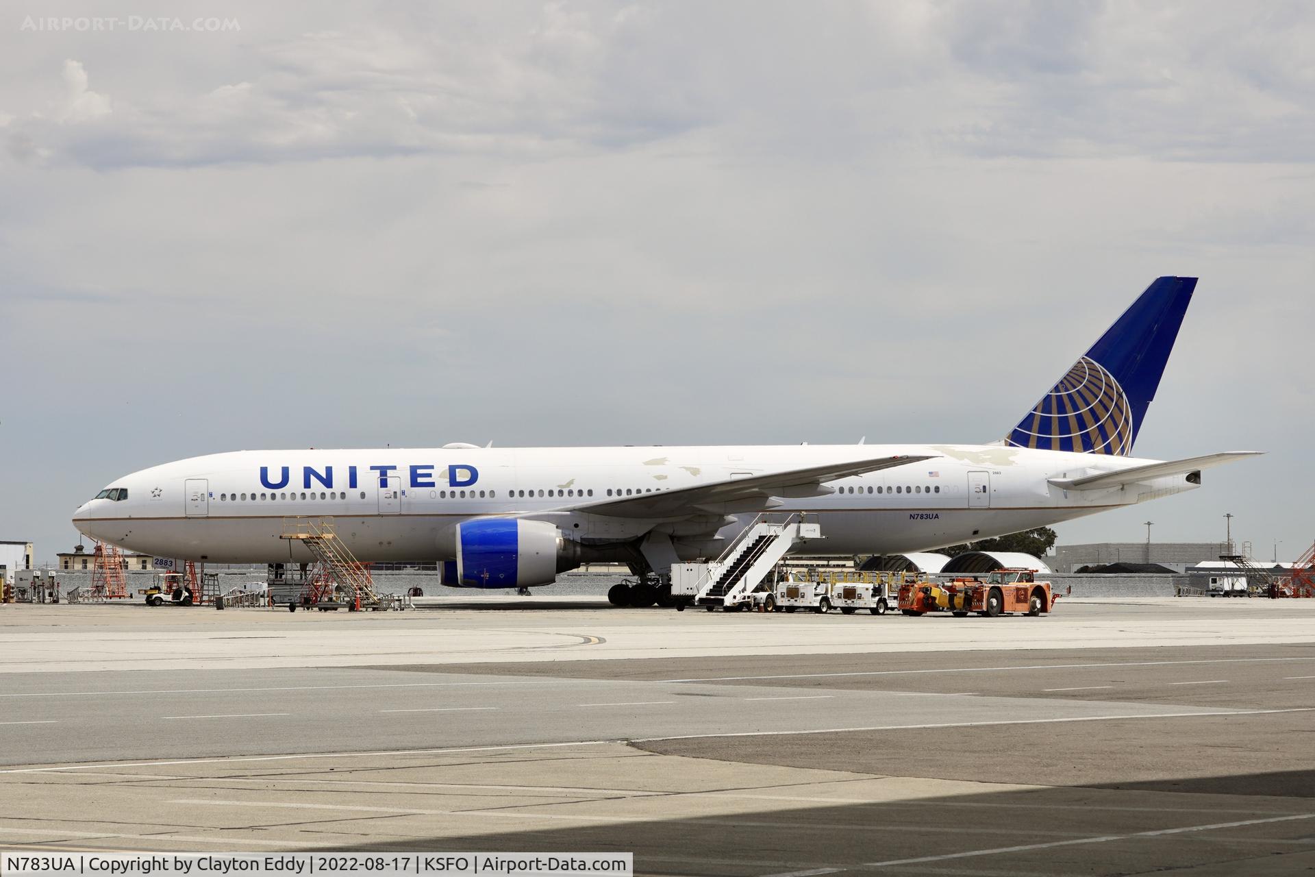 N783UA, 1997 Boeing 777-222/ER C/N 26950, SFO 2022.
