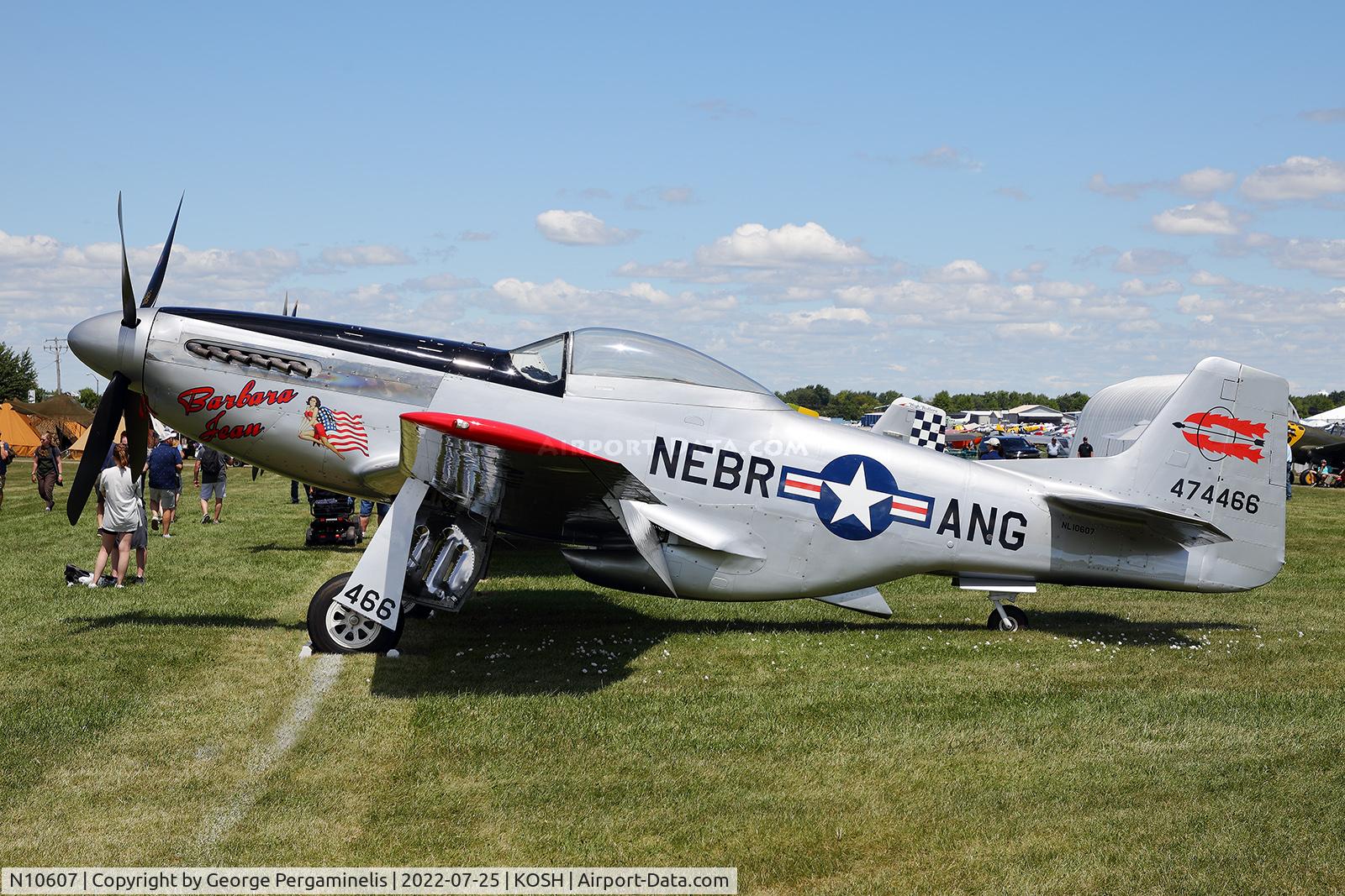 N10607, 1944 North American P-51D Mustang C/N 122-41006, Oshkosh 2022.