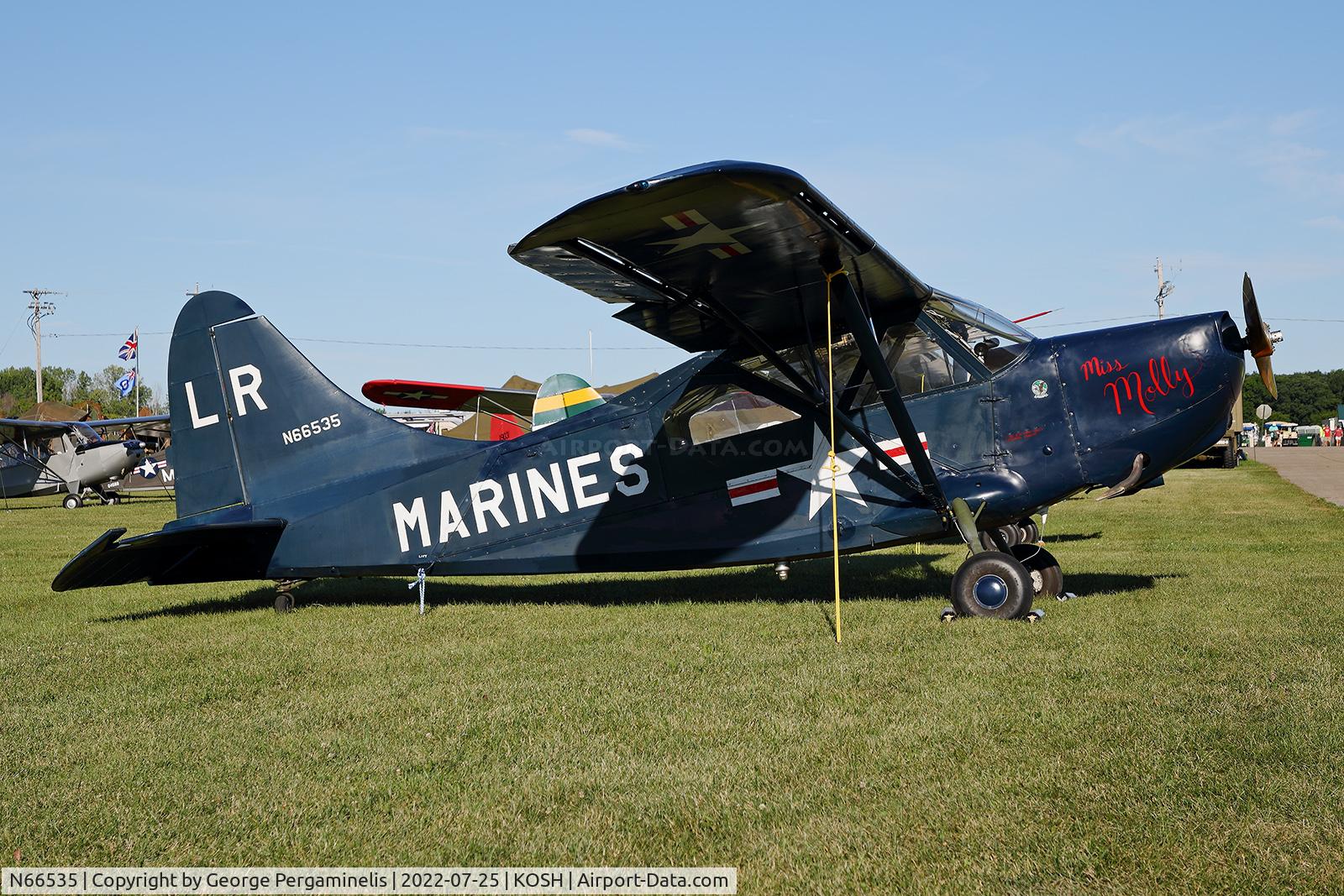 N66535, 1949 Stinson L-5E-1 Sentinel C/N 3918, Oshkosh 2022.