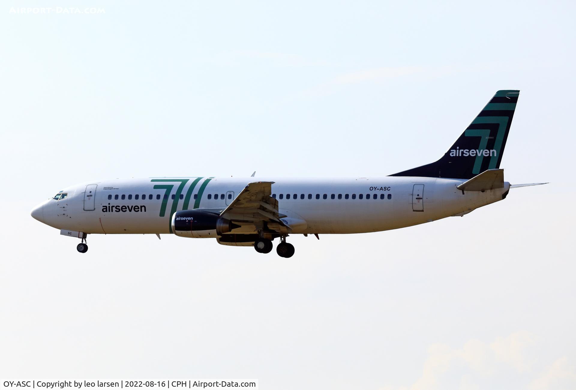 OY-ASC, 1990 Boeing 737-4K5 C/N 24901, Copenhagen 16.8.2022