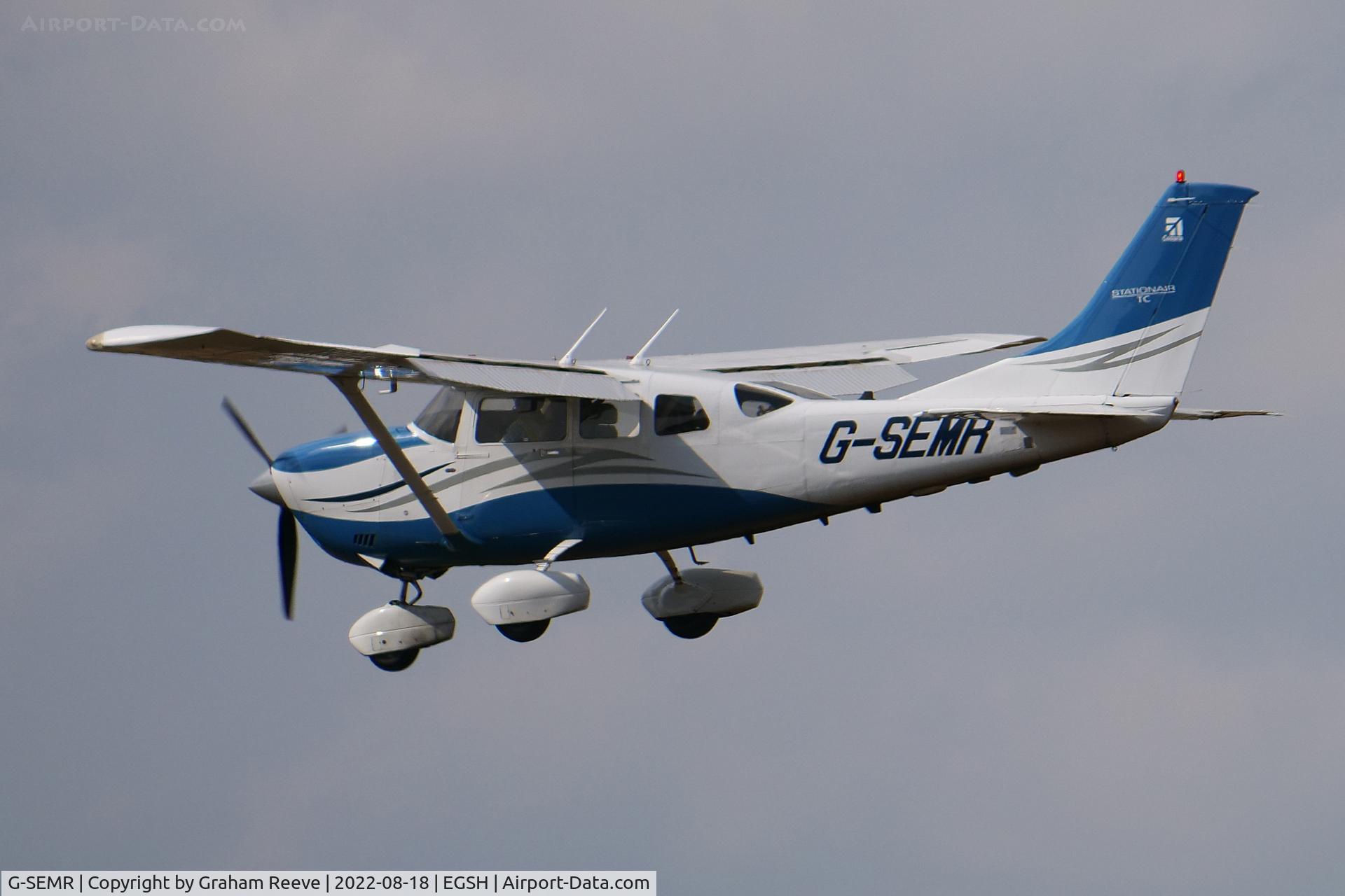 G-SEMR, 2006 Cessna T206H Turbo Stationair C/N T206-08669, Landing at Norwich.