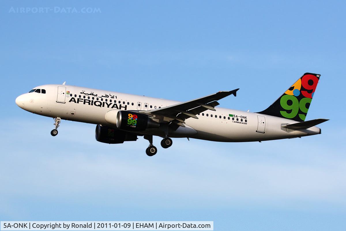 5A-ONK, 2010 Airbus A320-214 C/N 4330, at spl