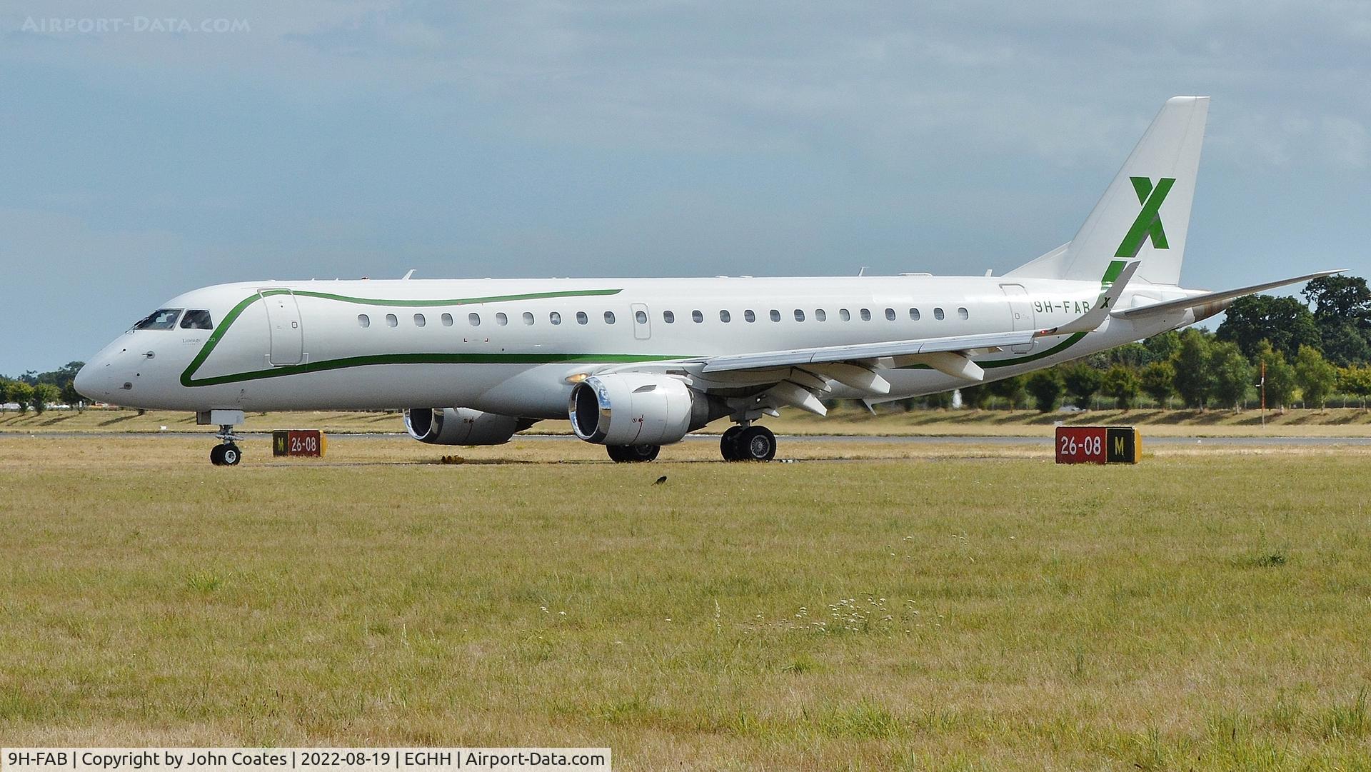 9H-FAB, 2014 Embraer ERJ-190-100ECJ Lineage 1000 C/N 19000534, Taxiing on arrival