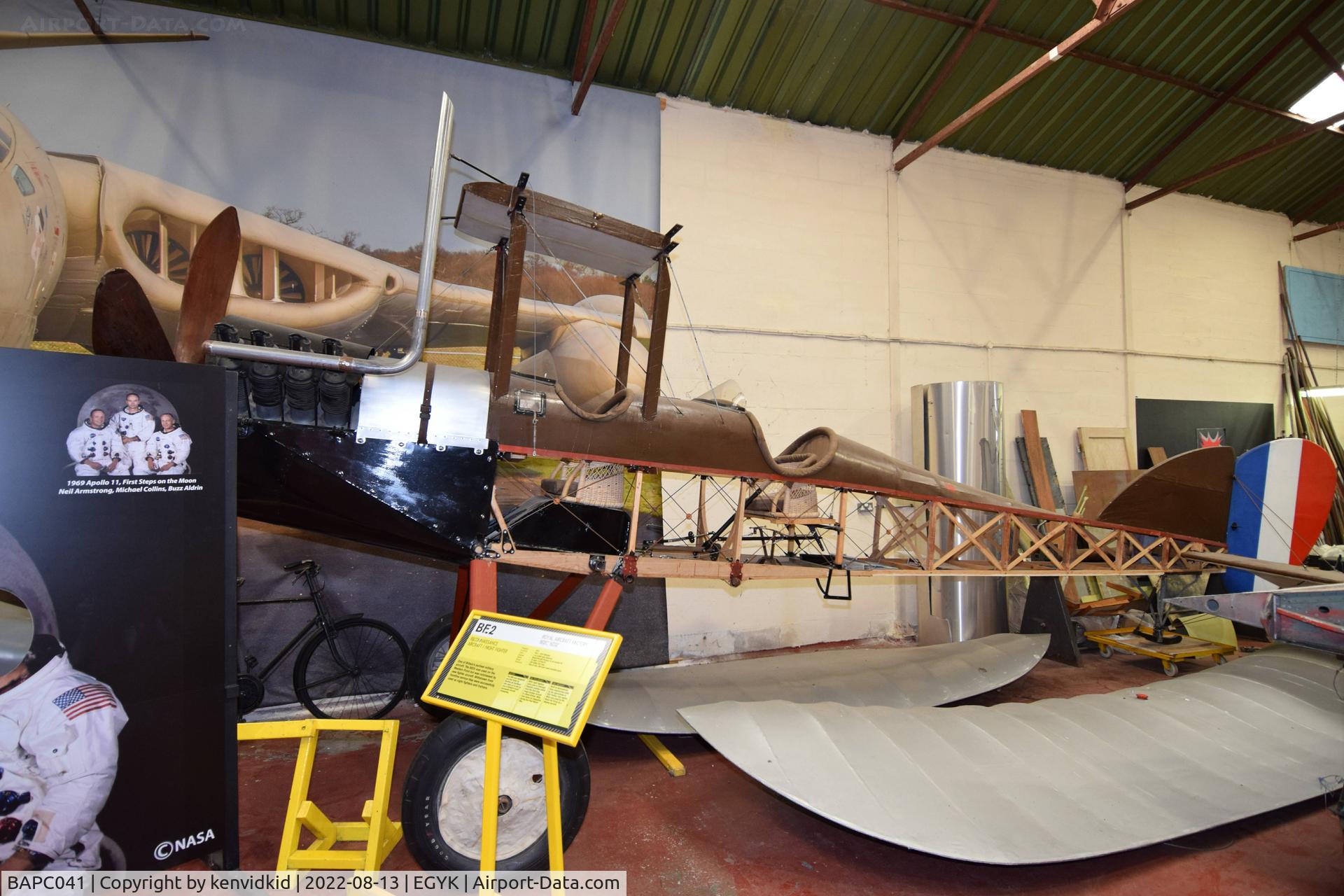 BAPC041, 1962 Royal Aircraft Factory BE-2c Replica C/N BAPC.41, At the Yorkshire Air Museum.