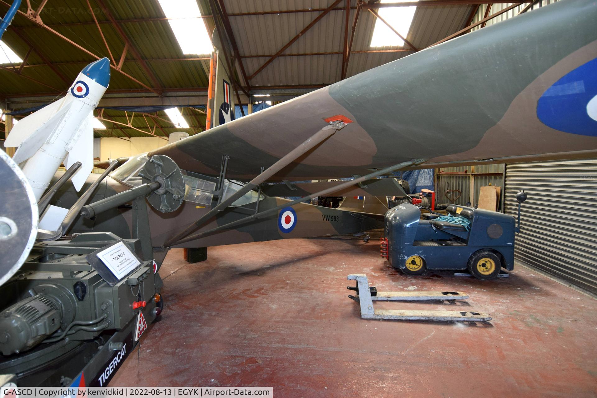 G-ASCD, 1962 Beagle A-61 Terrier 2 C/N B.615, At the Yorkshire Air Museum.