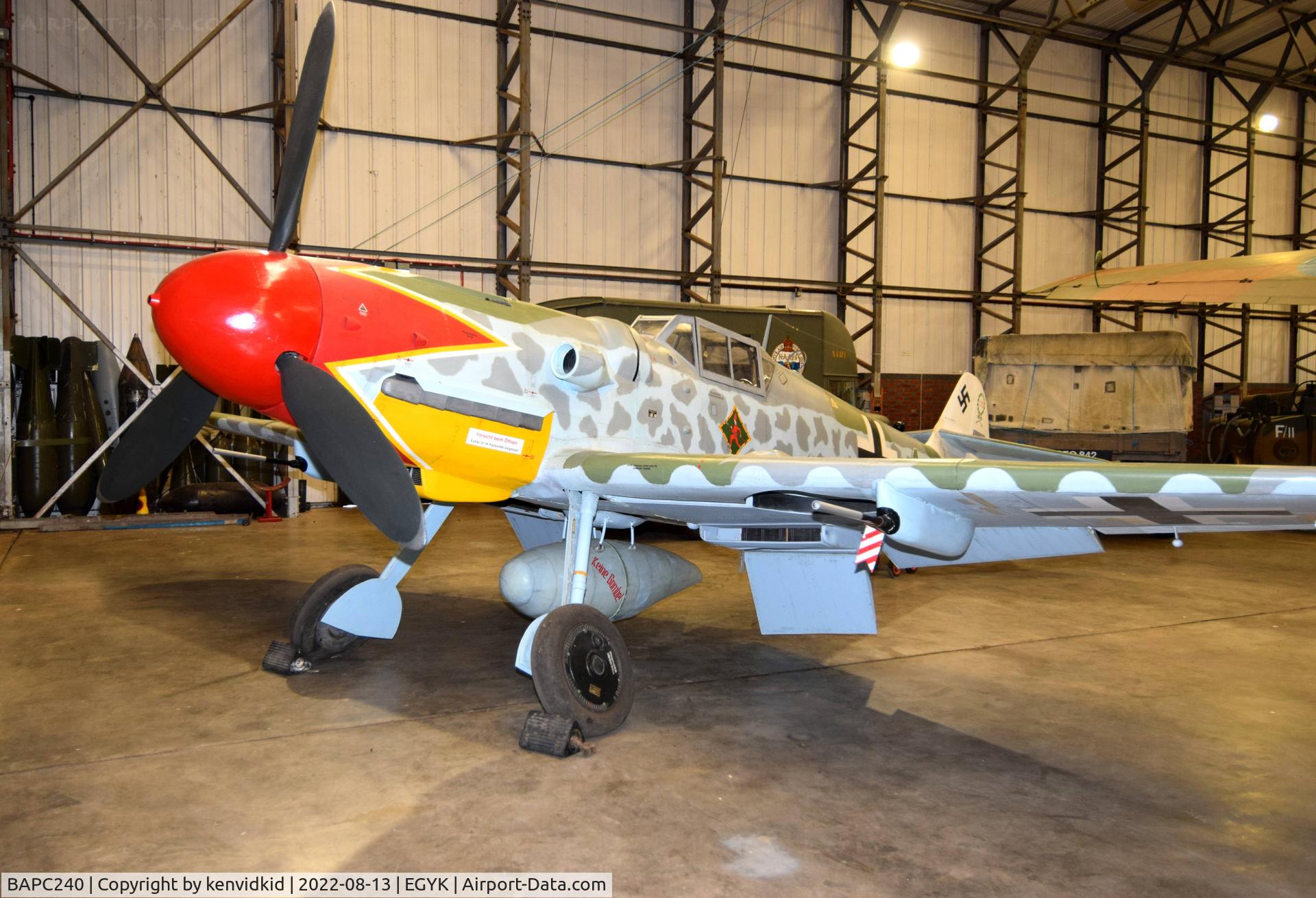 BAPC240, Messerschmitt Bf-109G-6/R-6 Replica C/N BAPC.240, At the Yorkshire Air Museum.