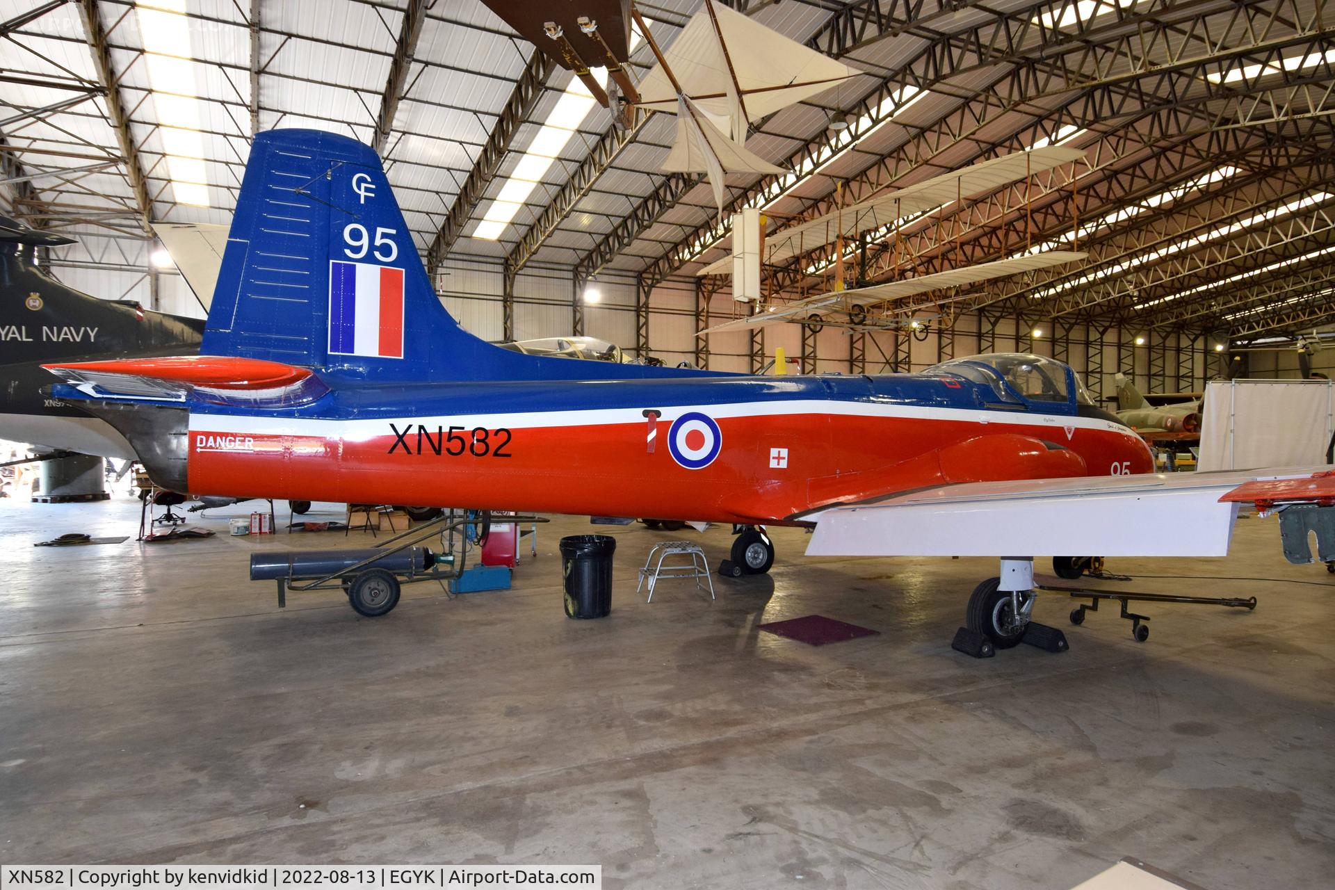 XN582, 1960 Hunting P-84 Jet Provost T.3A C/N PAC/W/11824, At the Yorkshire Air Museum.