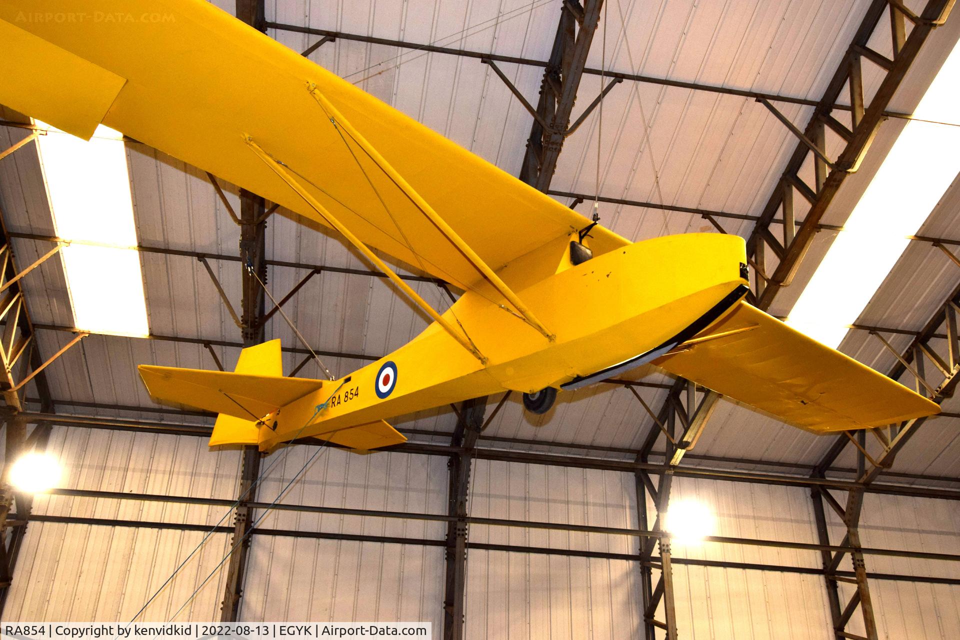 RA854, Slingsby T-7 Cadet TX1 C/N Not found RA854, At the Yorkshire Air Museum.