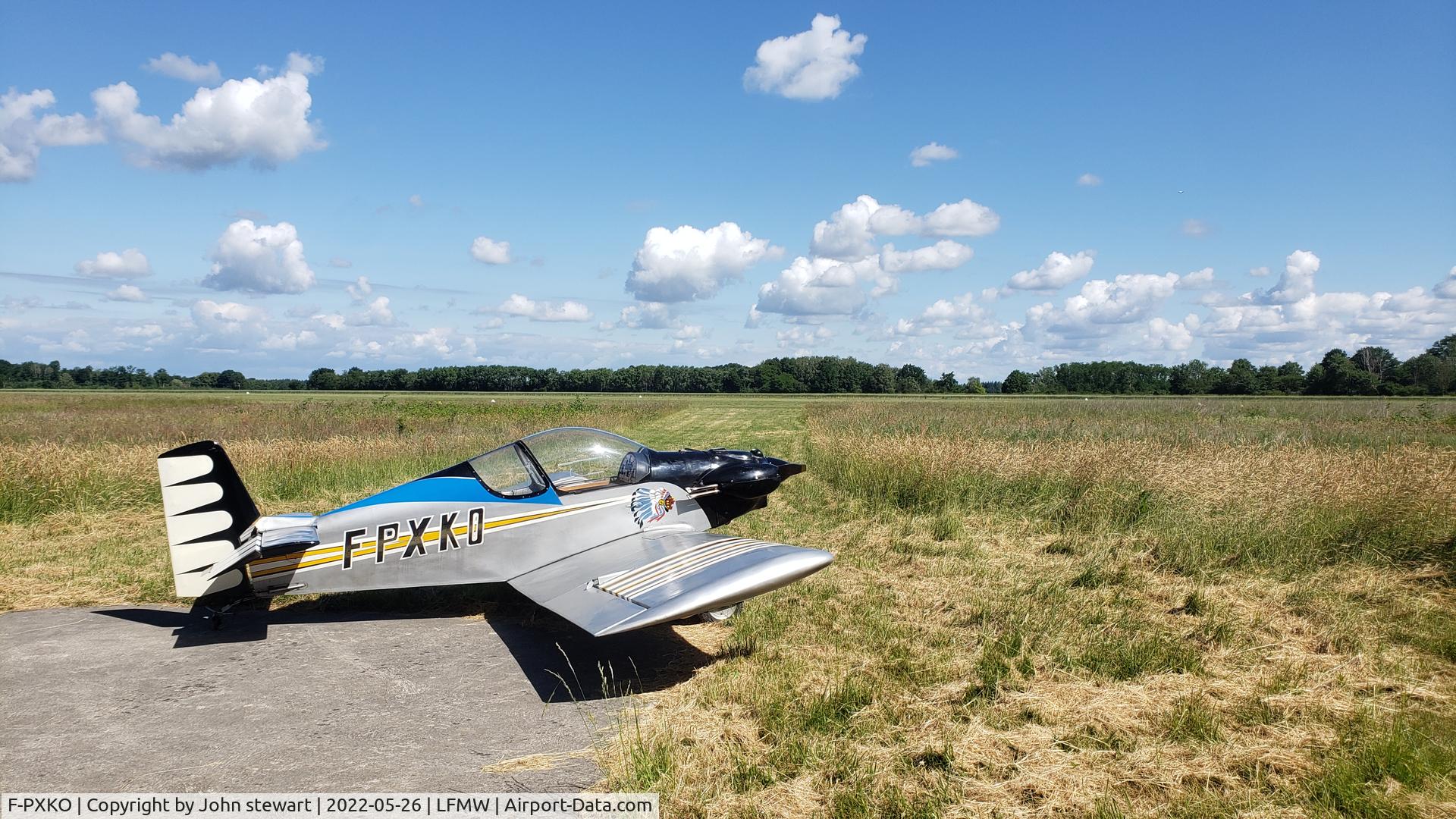 F-PXKO, Brugger MB-2 Colibri C/N 46, Colibri F-PXKO spotted at sunset in Castelnaudary airport (LFMW) in France
