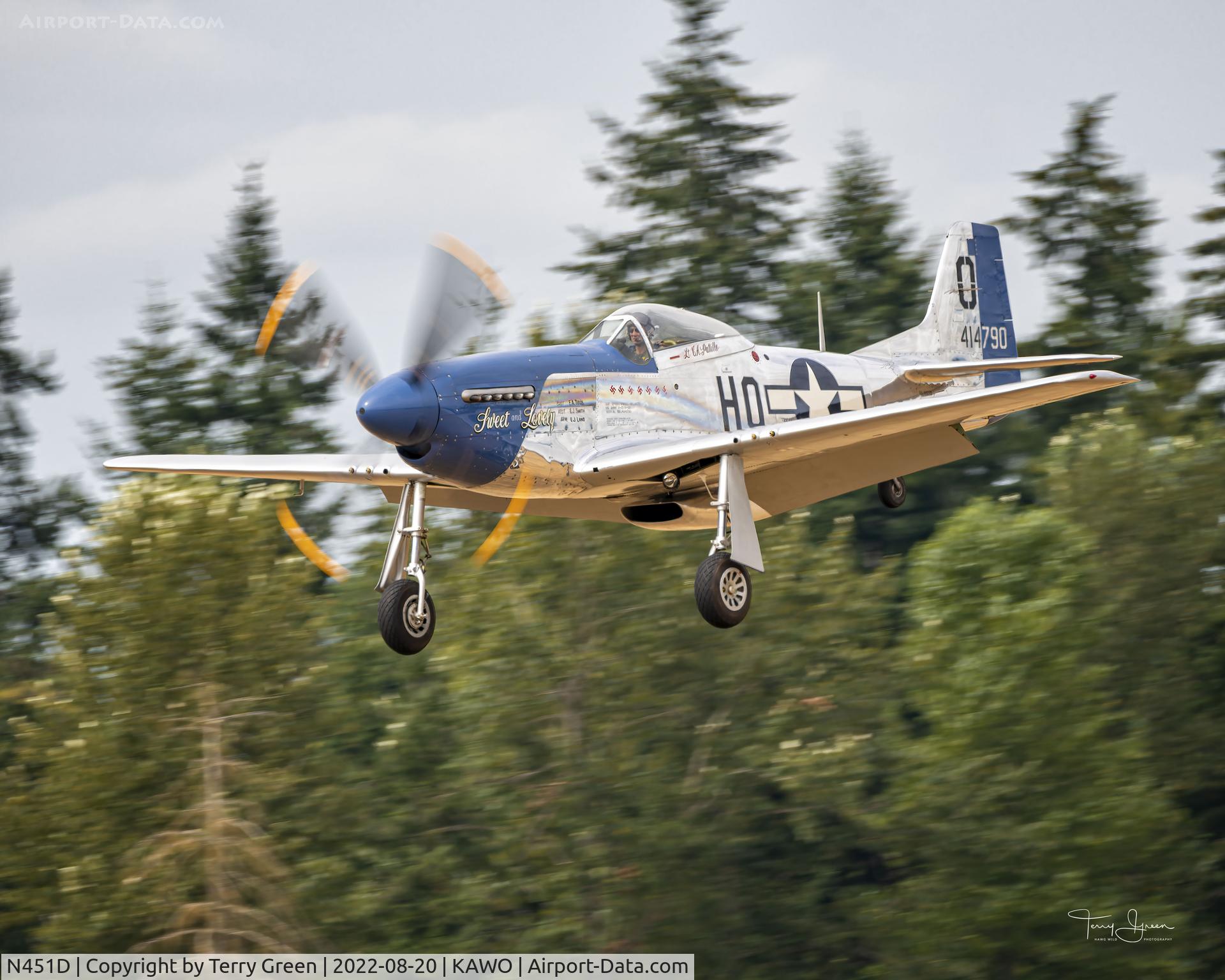 N451D, 1944 North American P-51D Mustang C/N 44-73279BB, NX451D 2022 Arlington Washington SkyFest