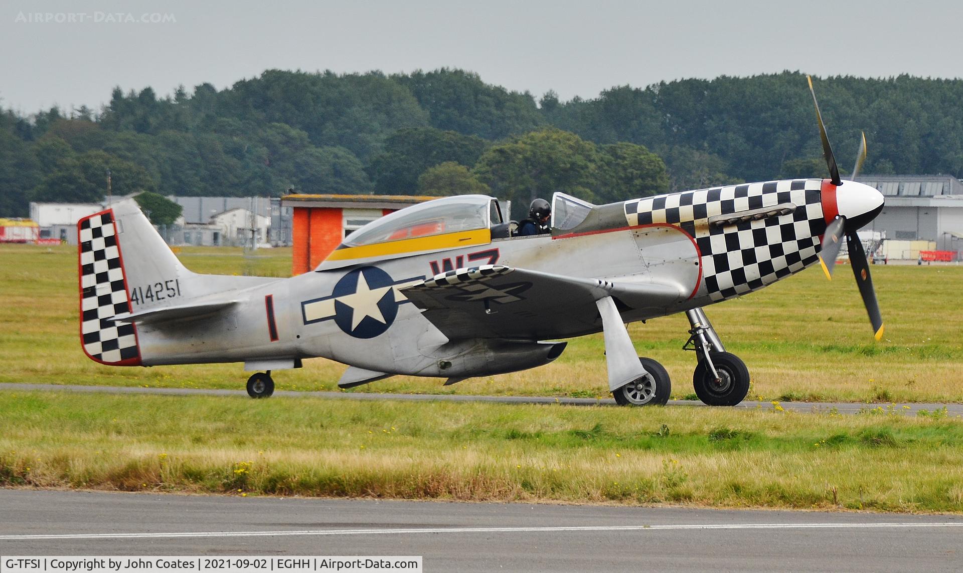 G-TFSI, 1944 North American TF-51D Mustang C/N 124-44703, Taxiing to depart