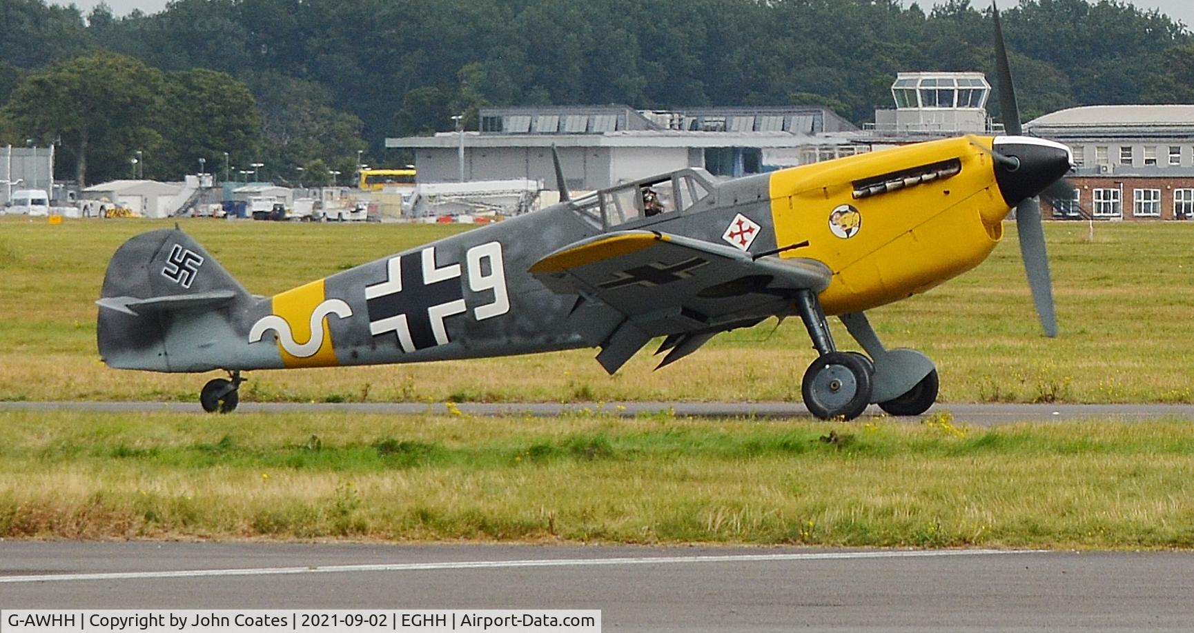 G-AWHH, 1958 Hispano HA-1112-M1L Buchon C/N 145, Taxiing to display