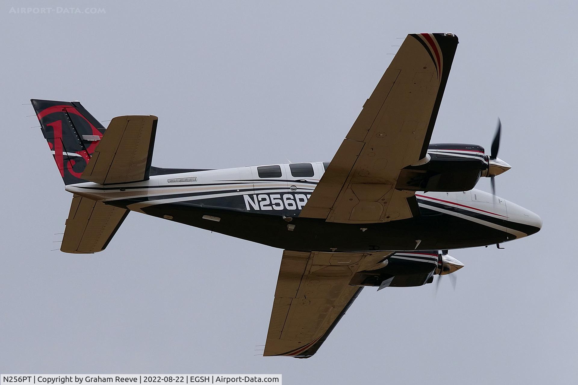 N256PT, Hawker Beechcraft Corp G58 Baron C/N TH-2350, Departing from Norwich.