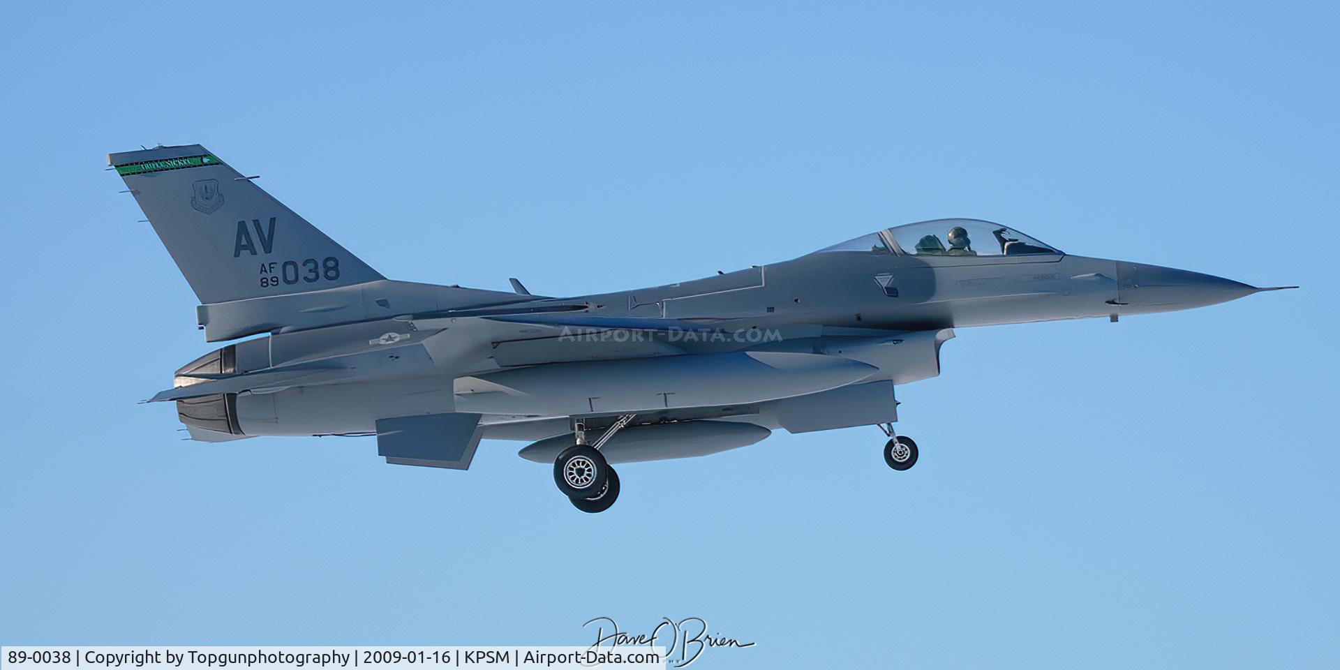 89-0038, 1989 General Dynamics F-16C Fighting Falcon C/N 4R-56, 555th FS Triple Nickel