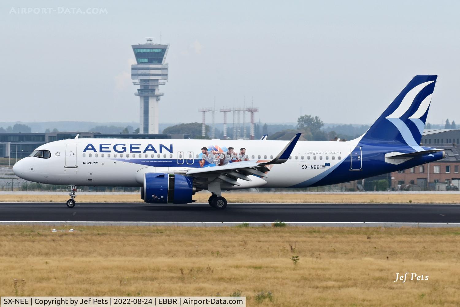SX-NEE, 2022 Airbus A320-271N C/N 10901, Landing at Brussels Airport.