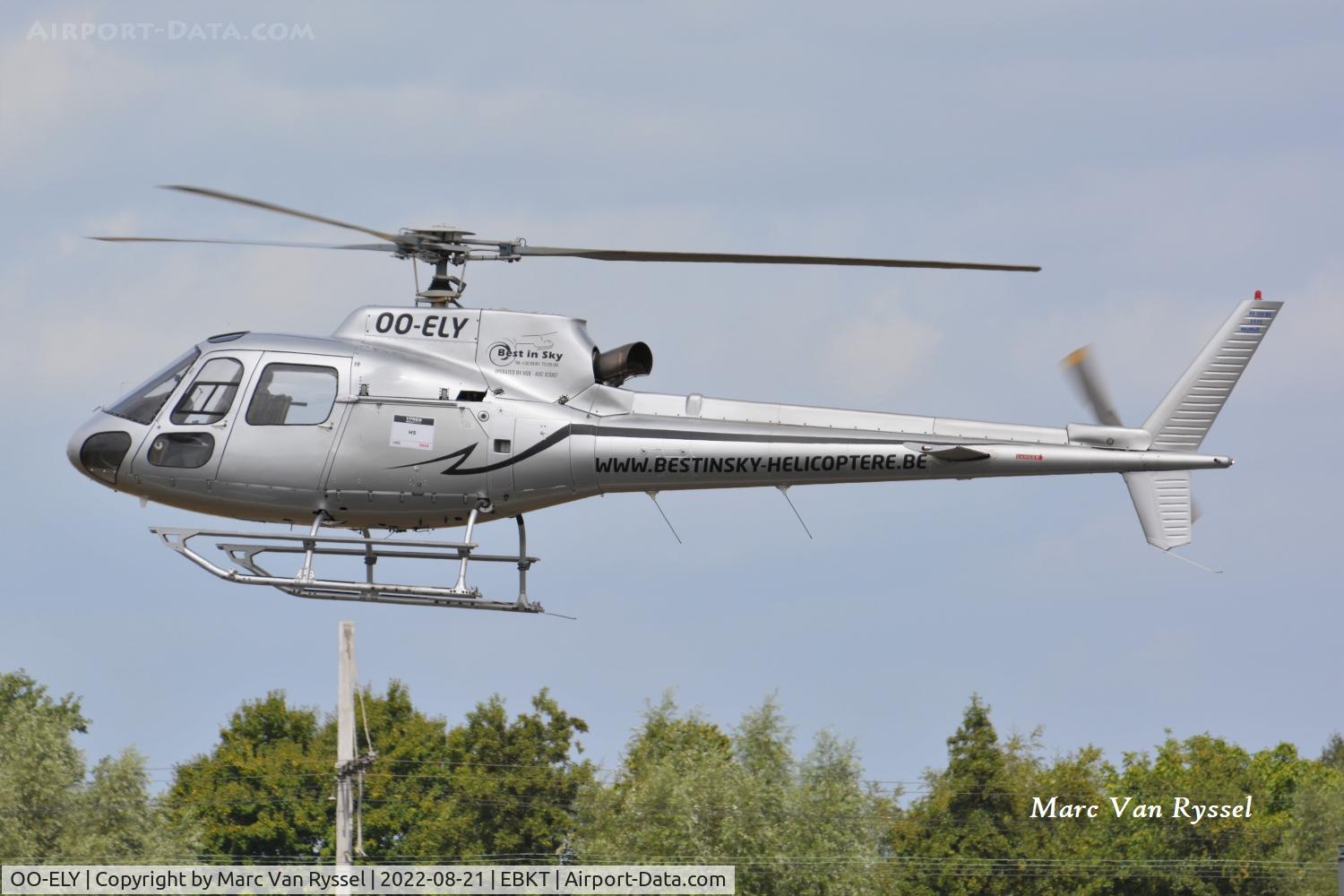 OO-ELY, 1991 Aerospatiale AS-350B-2 Ecureuil C/N 2535, At Kortrijk Airport.