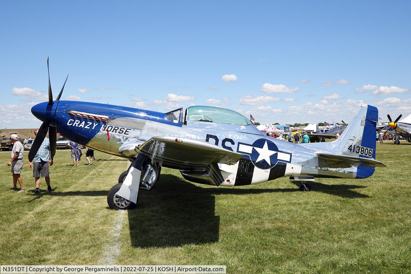 N351DT, 1944 North American P-51D Mustang C/N 122-41042, Oshkosh 2022.