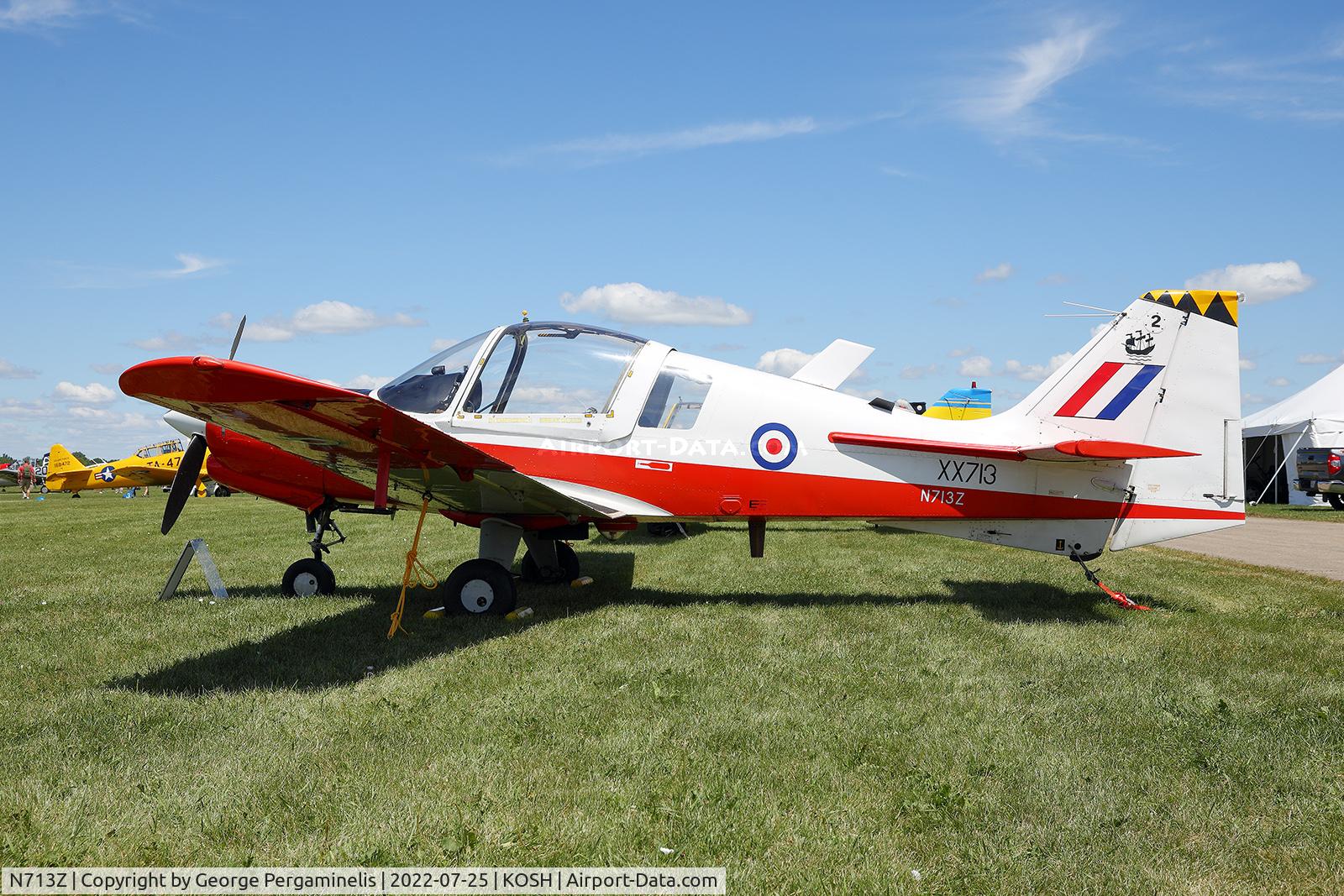 N713Z, 1976 Scottish Aviation Bulldog T.1 C/N BH120/362, Oshkosh 2022.