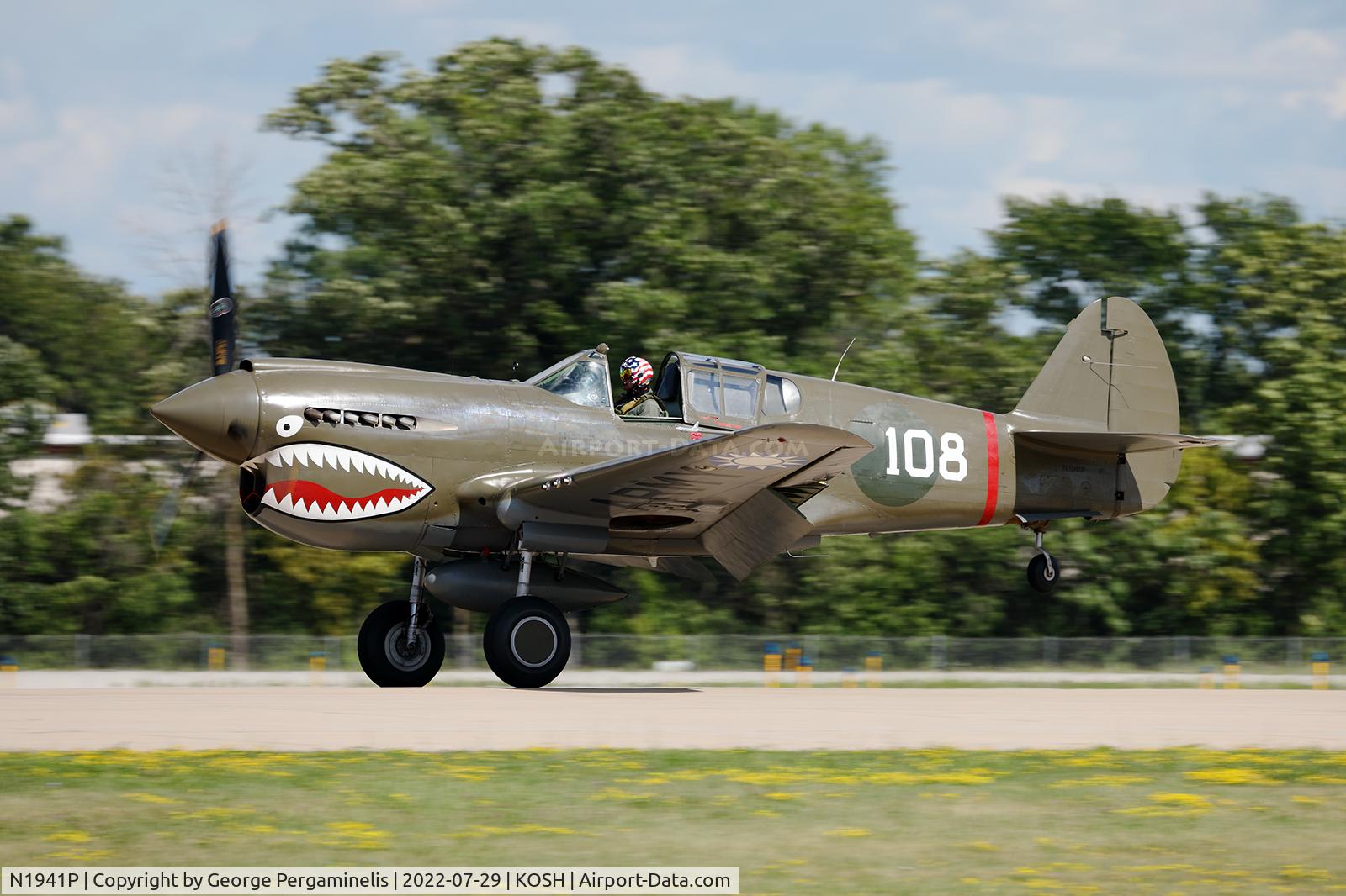 N1941P, 1941 Curtiss P-40E C/N 1025, Oshkosh 2022.