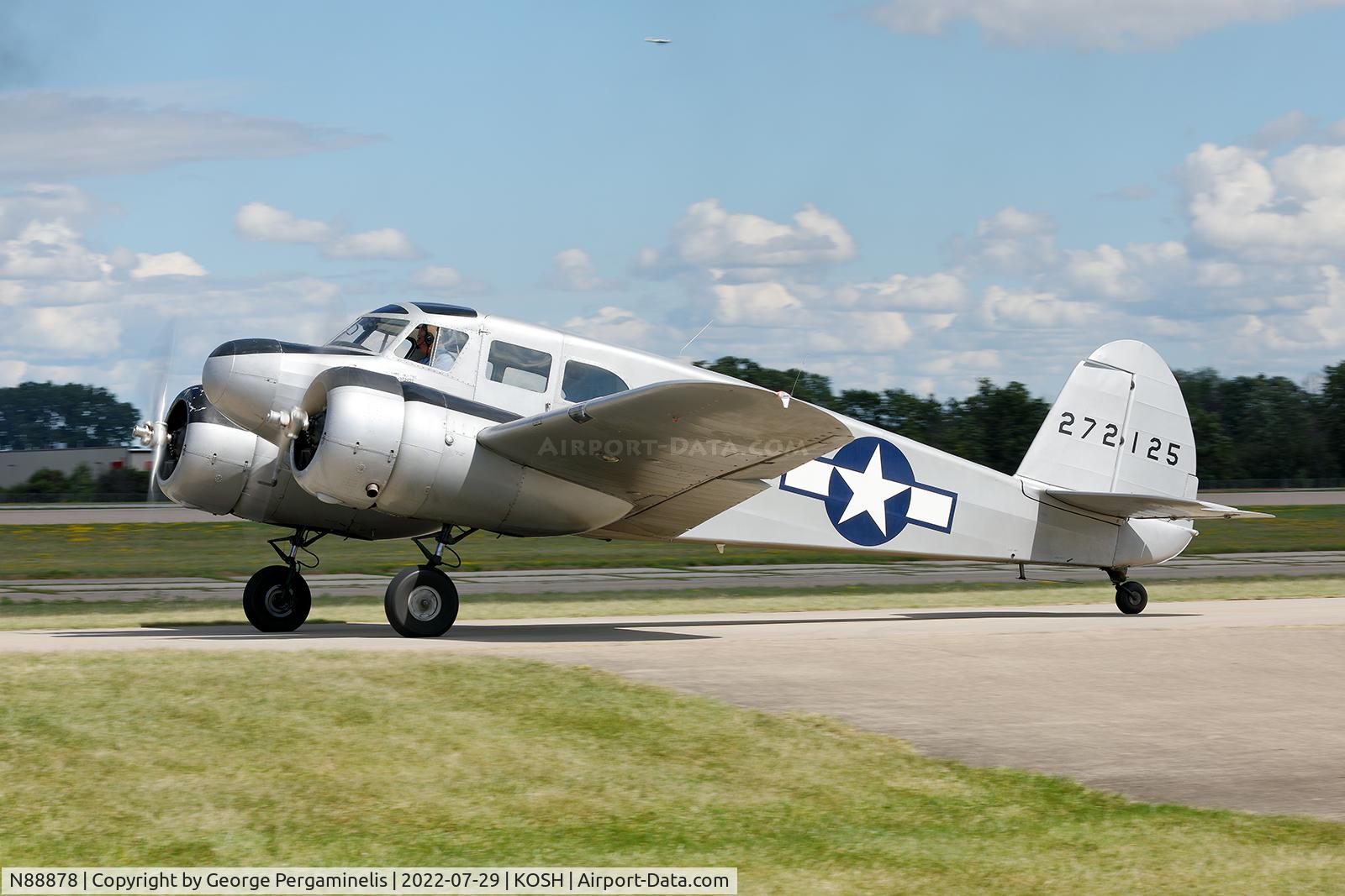 N88878, 1943 Cessna UC-78C (T-50) Bobcat C/N 4121, Oshkosh 2022.