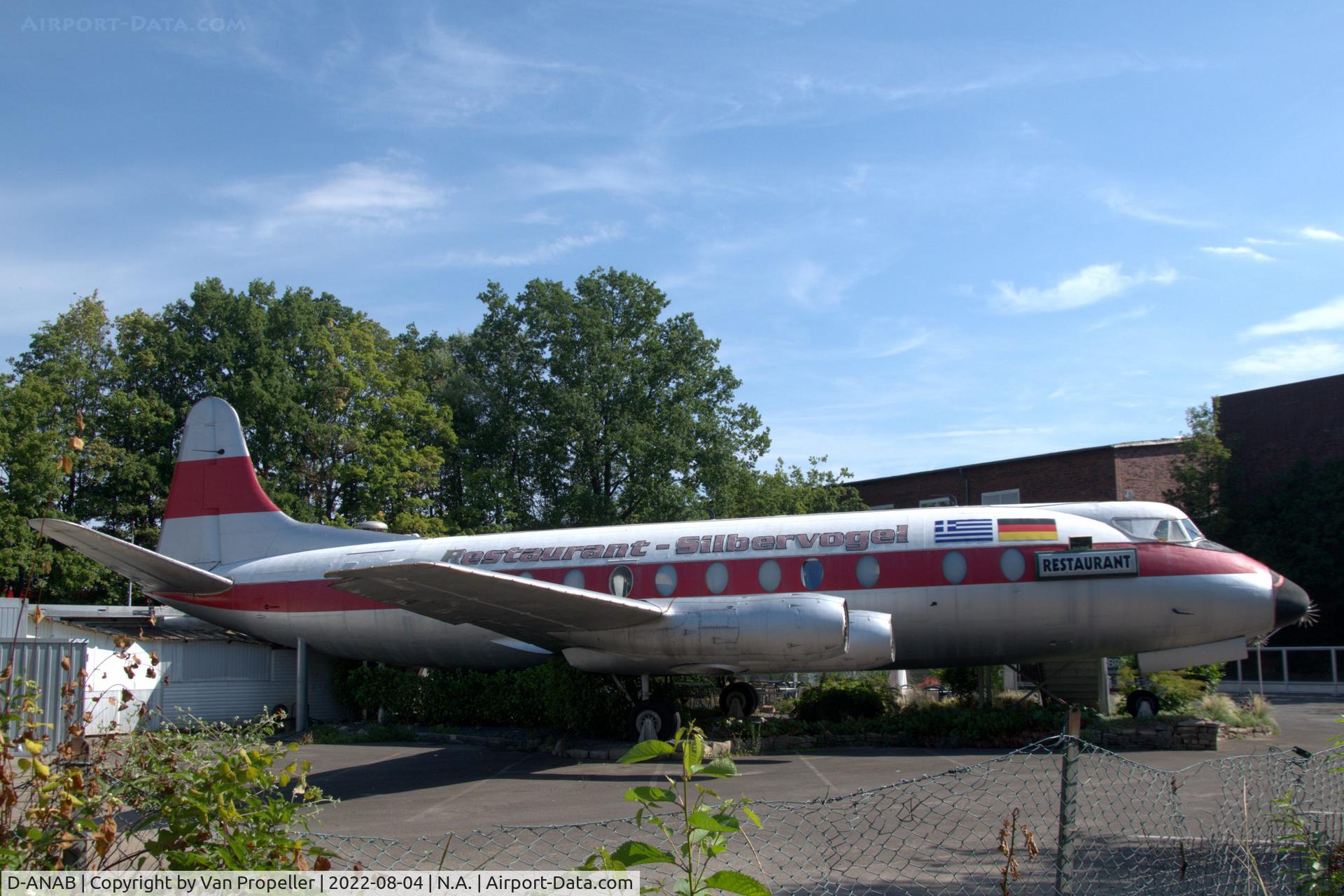 D-ANAB, 1959 Vickers Viscount 814 C/N 369, This old Lufthansa Viscount is now a Greek restaurant in Hannover, Germany
