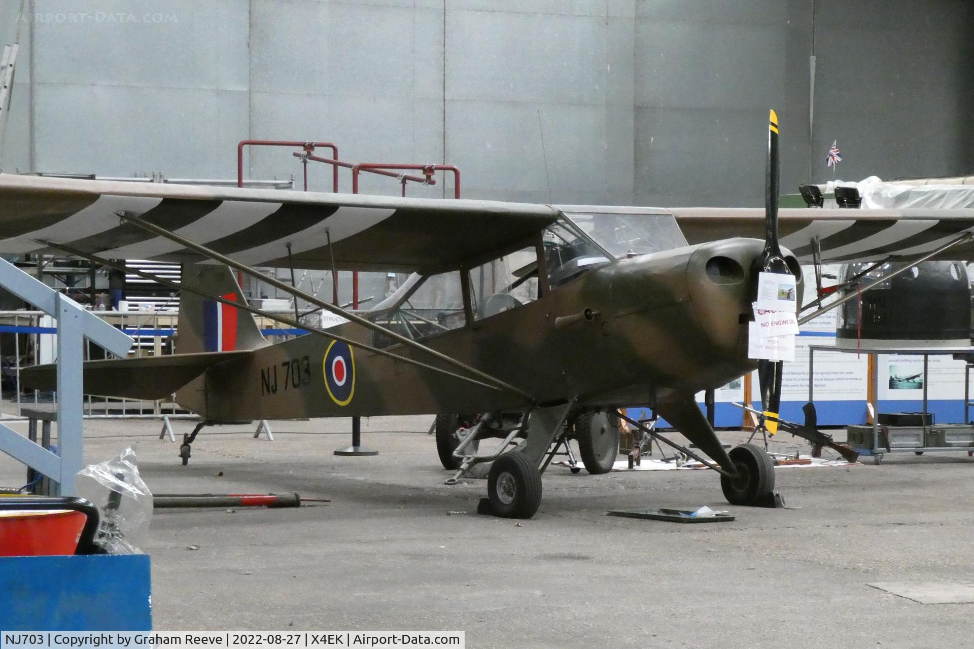 NJ703, 1944 Taylorcraft J Auster 5 C/N 1088, On display at East Kirkby.