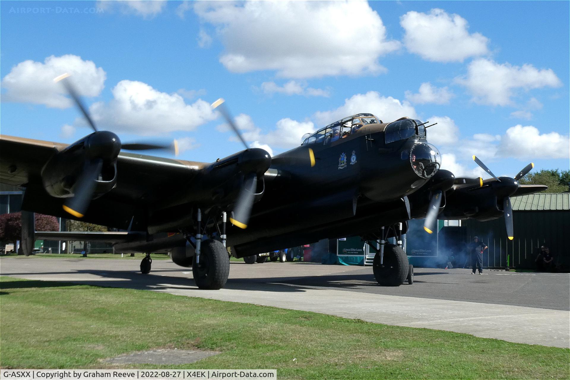 G-ASXX, 1945 Avro 683 Lancaster B7 C/N Not found NX611, Under power at East Kirkby.