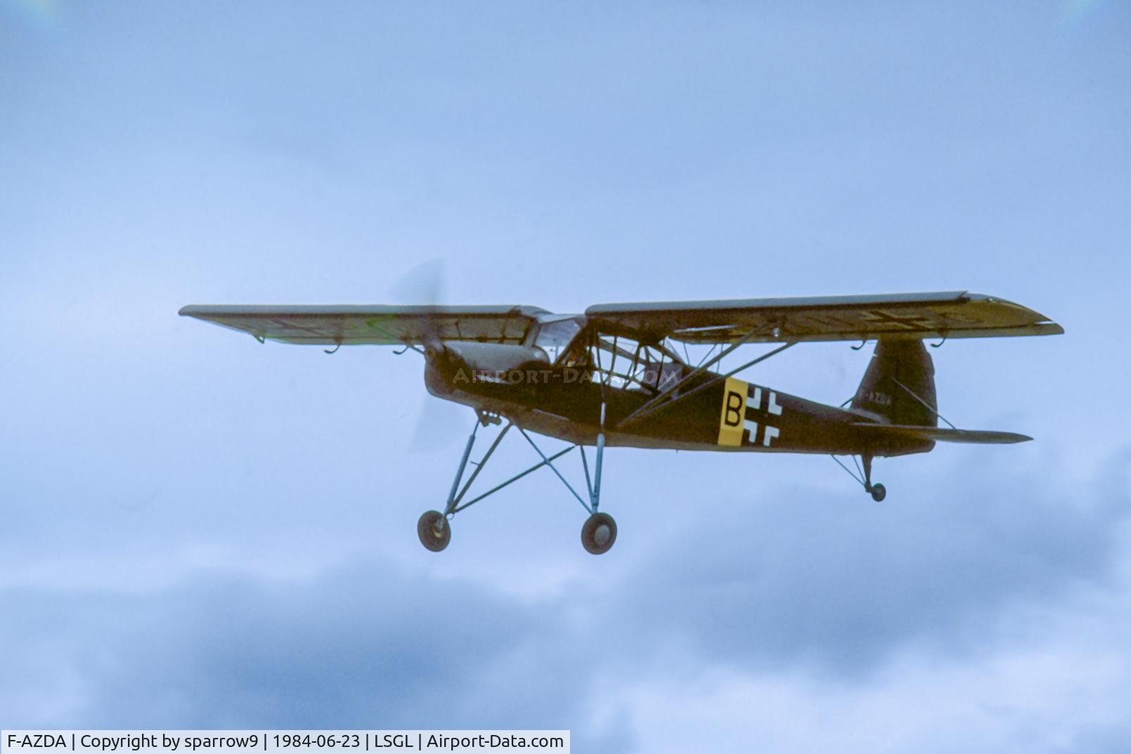 F-AZDA, Morane-Saulnier MS-500 Criquet C/N 226, Meeting Lausanne-Blécherette. Scaned from a slide.