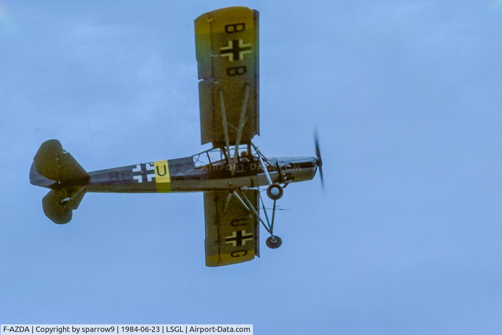 F-AZDA, Morane-Saulnier MS-500 Criquet C/N 226, Meeting Lausanne-Blécherette. Scaned from a slide.