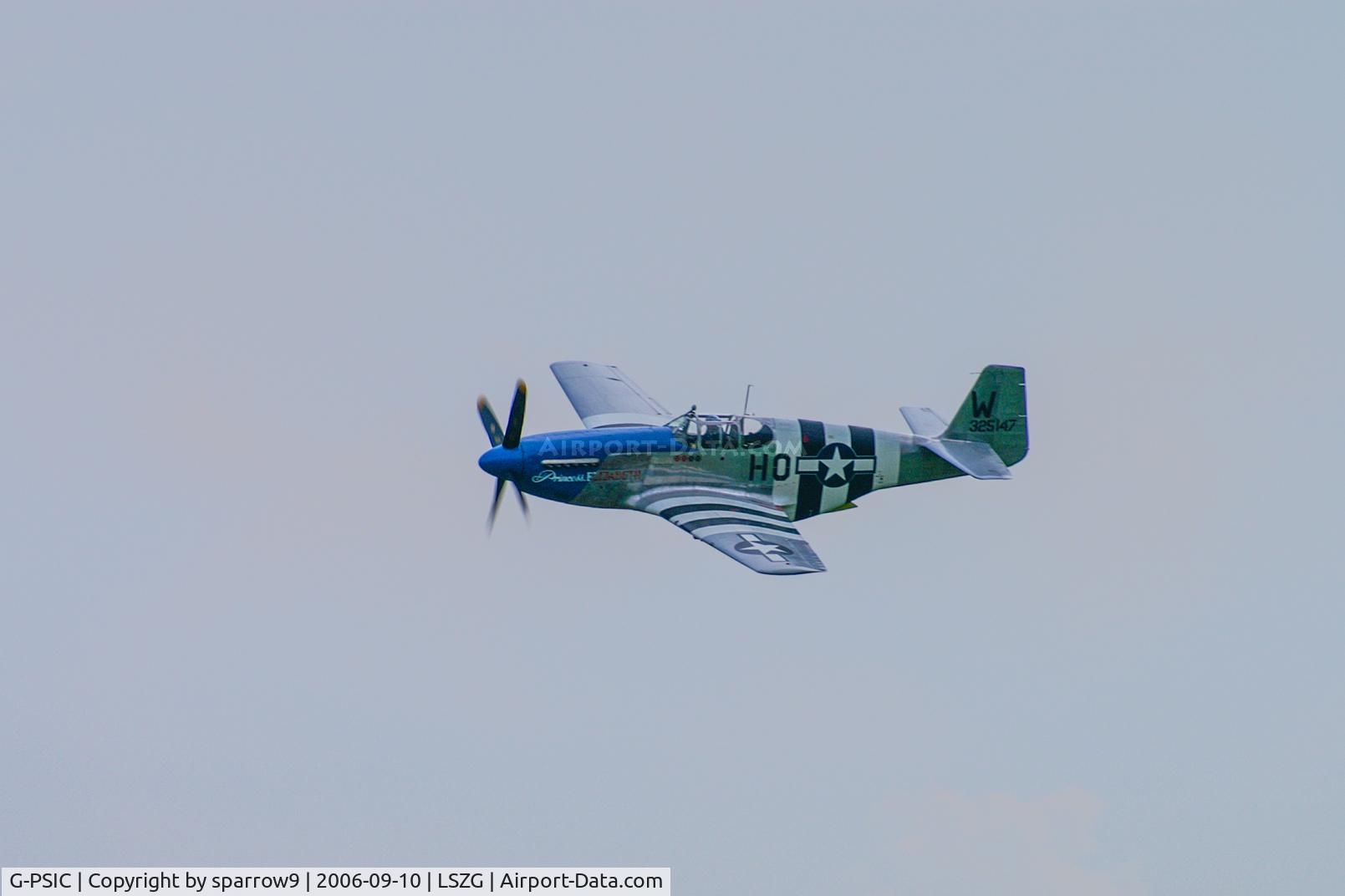 G-PSIC, 1943 North American P-51C Mustang C/N 103-26778, Airshow Grenchen, 75th birthday of the airport