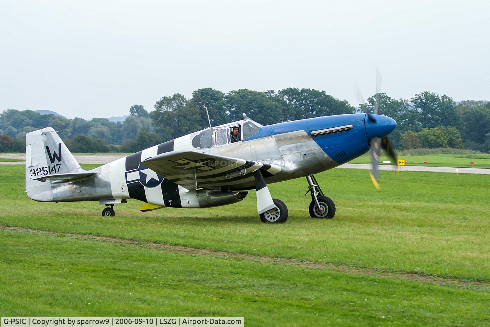 G-PSIC, 1943 North American P-51C Mustang C/N 103-26778, Airshow Grenchen, 75th birthday of the airport