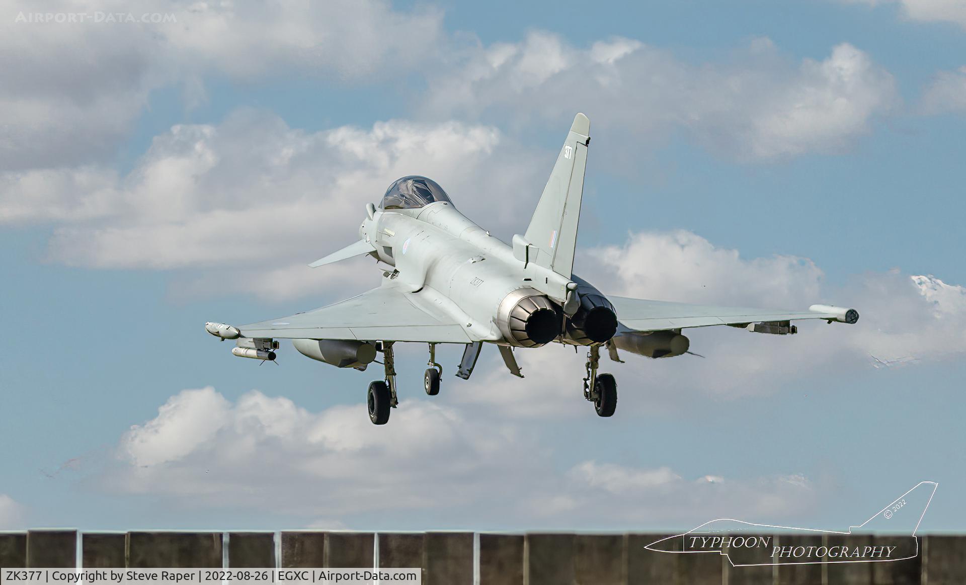 ZK377, 2016 Eurofighter EF-2000 Typhoon FGR.4 C/N BS138, on recovery to RAF Coningsby