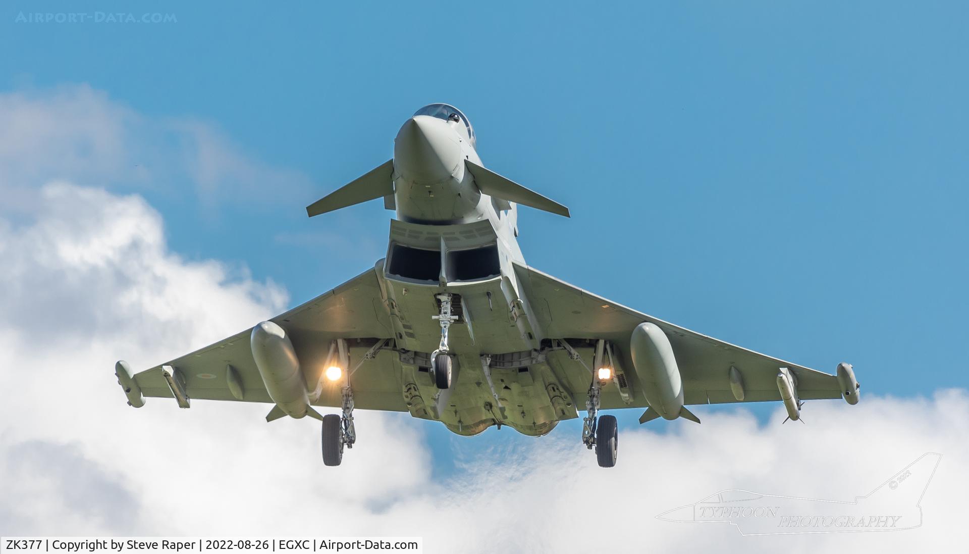 ZK377, 2016 Eurofighter EF-2000 Typhoon FGR.4 C/N BS138, on recovery to RAF Coningsby
