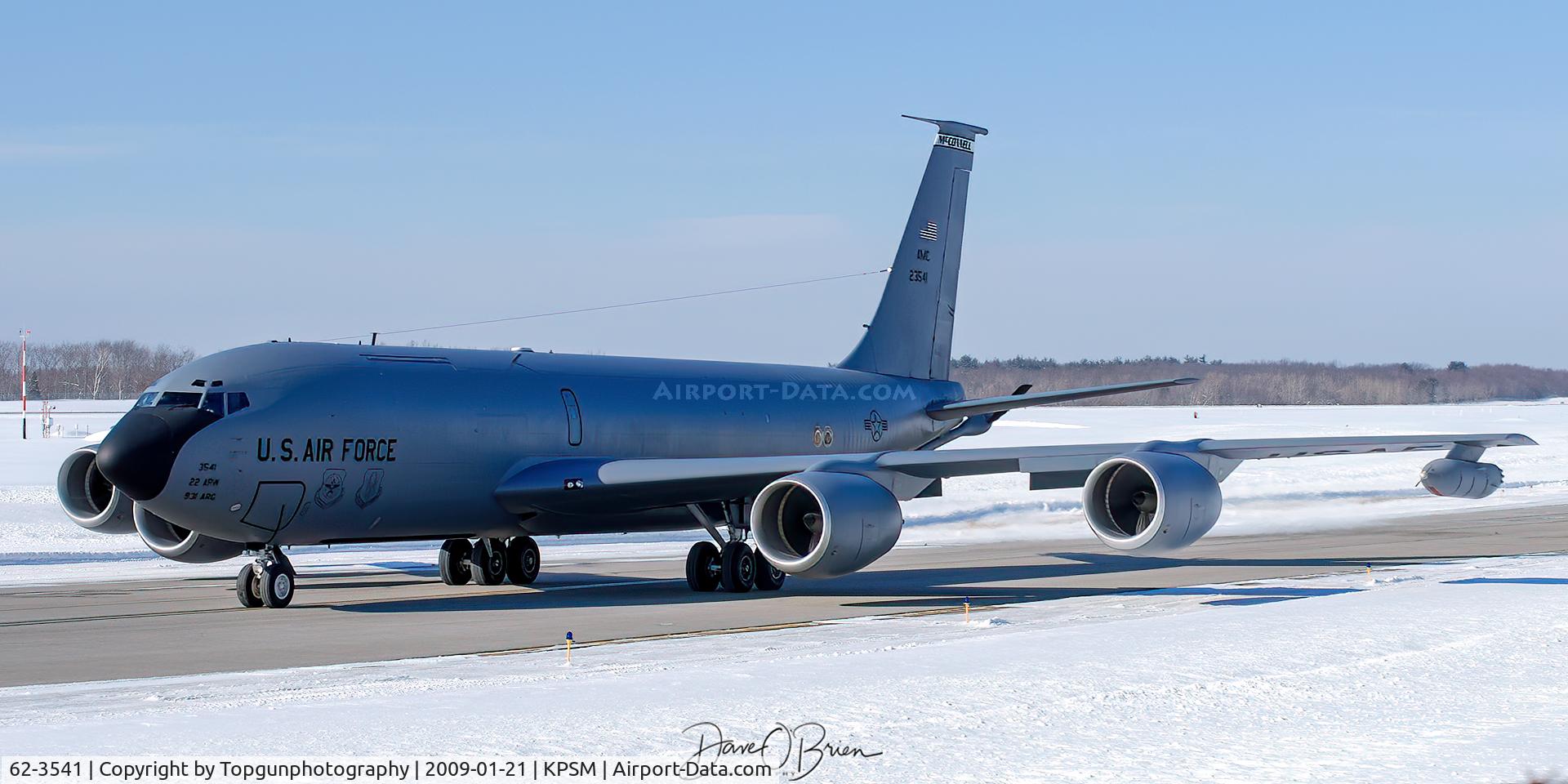 62-3541, 1962 Boeing KC-135R Stratotanker C/N 18524, tanker from 22nd ARW helping drag the Harriers to Nellis AFB.