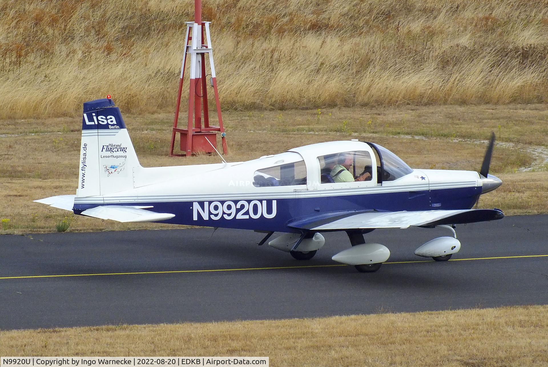 N9920U, 1977 Grumman American AA-5A Cheetah C/N AA5A0320, Grumman American AA-5A Cheetah at the 2022 Grumman Fly-in at Bonn-Hangelar airfield