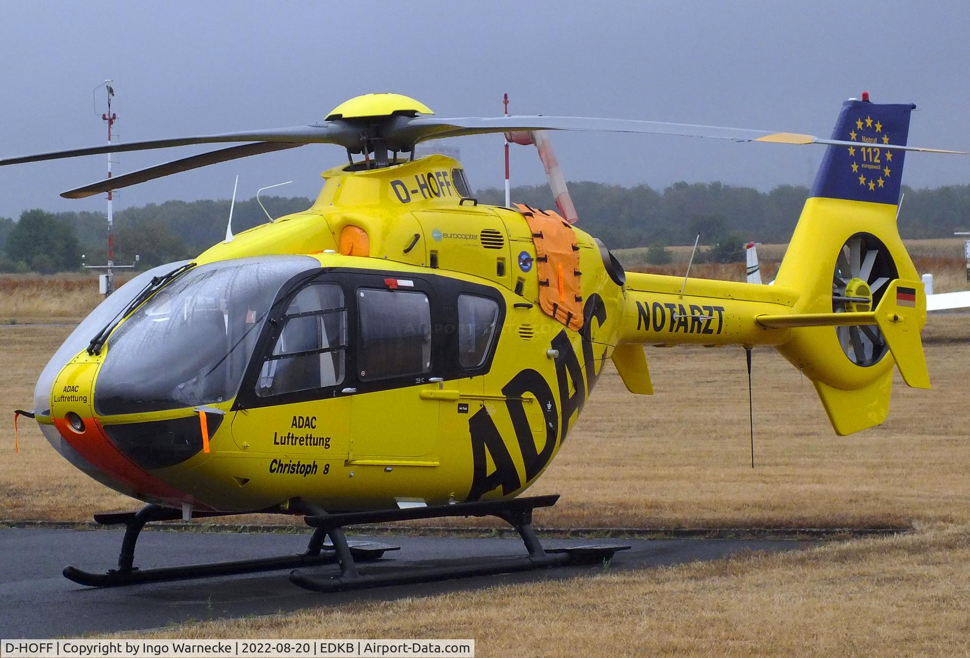 D-HOFF, 2002 Eurocopter EC-135 P2+ C/N 0260, Eurocopter EC135P2+ 'Christoph 8' EMS-helicopter of ADAC Luftrettung at Bonn-Hangelar airfield during the Grumman Fly-in 2022