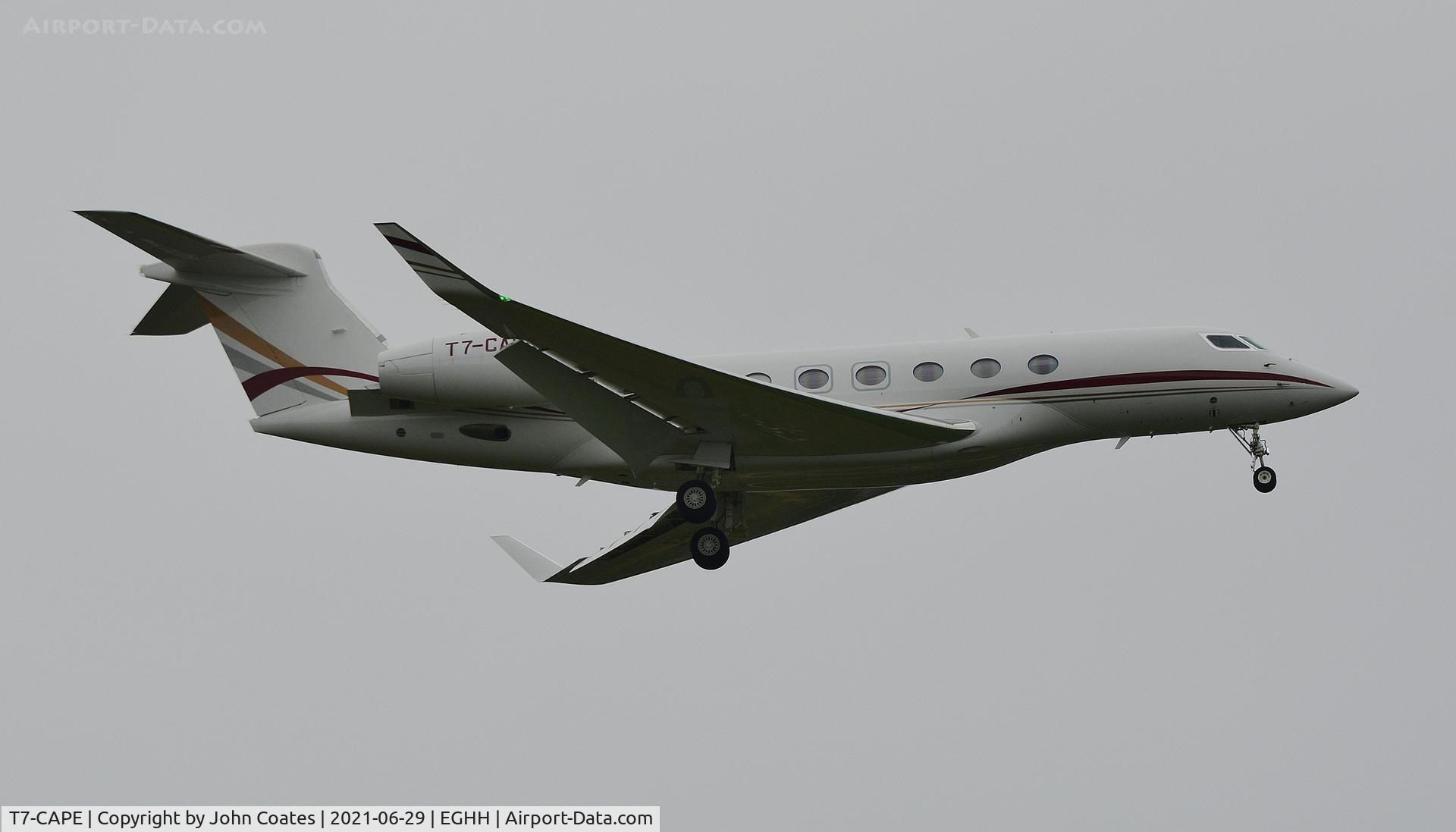 T7-CAPE, 2019 Gulfstream Aerospace GVII-G600 C/N 73010, Approach to 08