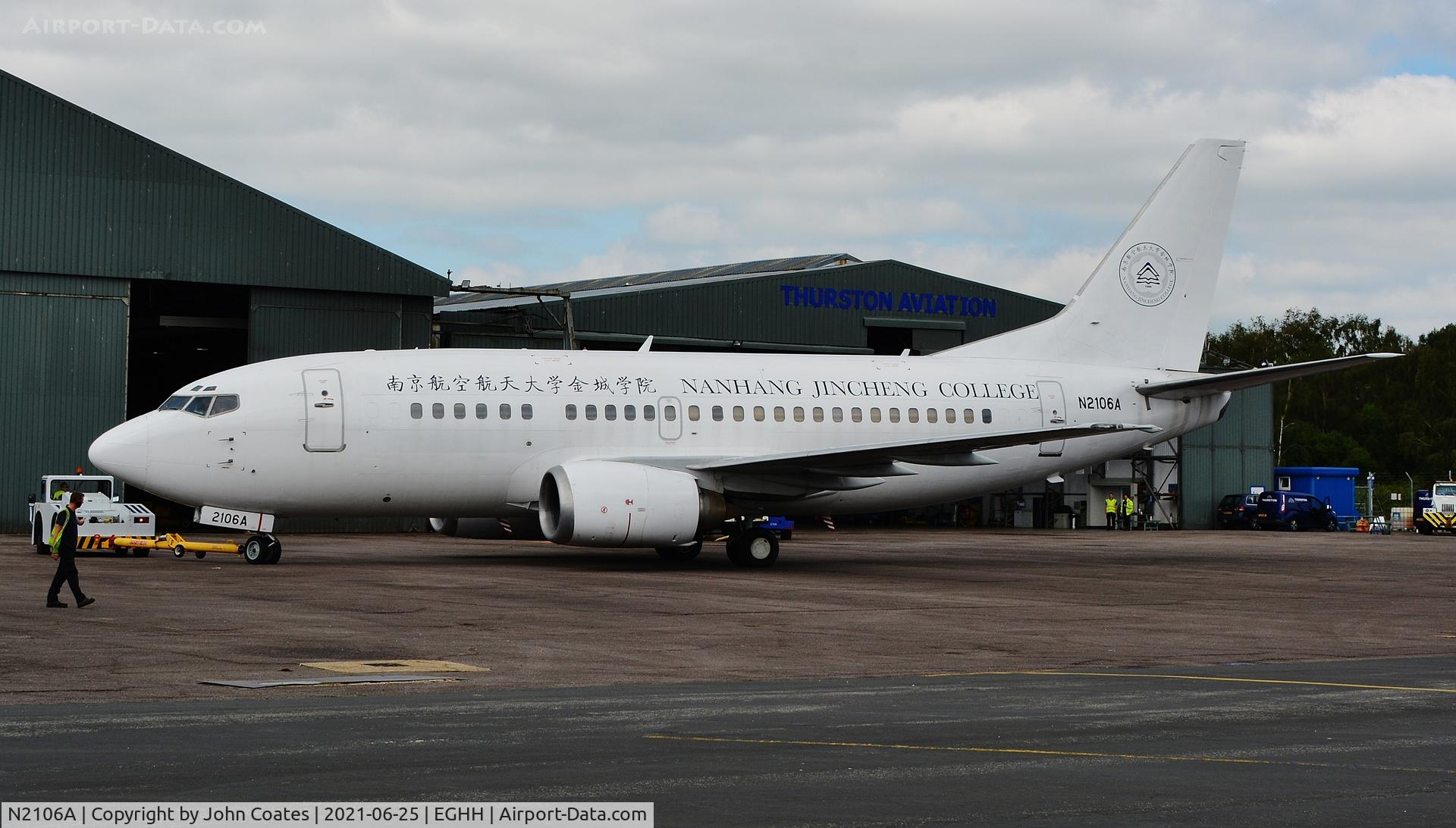 N2106A, 1992 Boeing 737-55D C/N 26542/2337, Push back at European Avn.