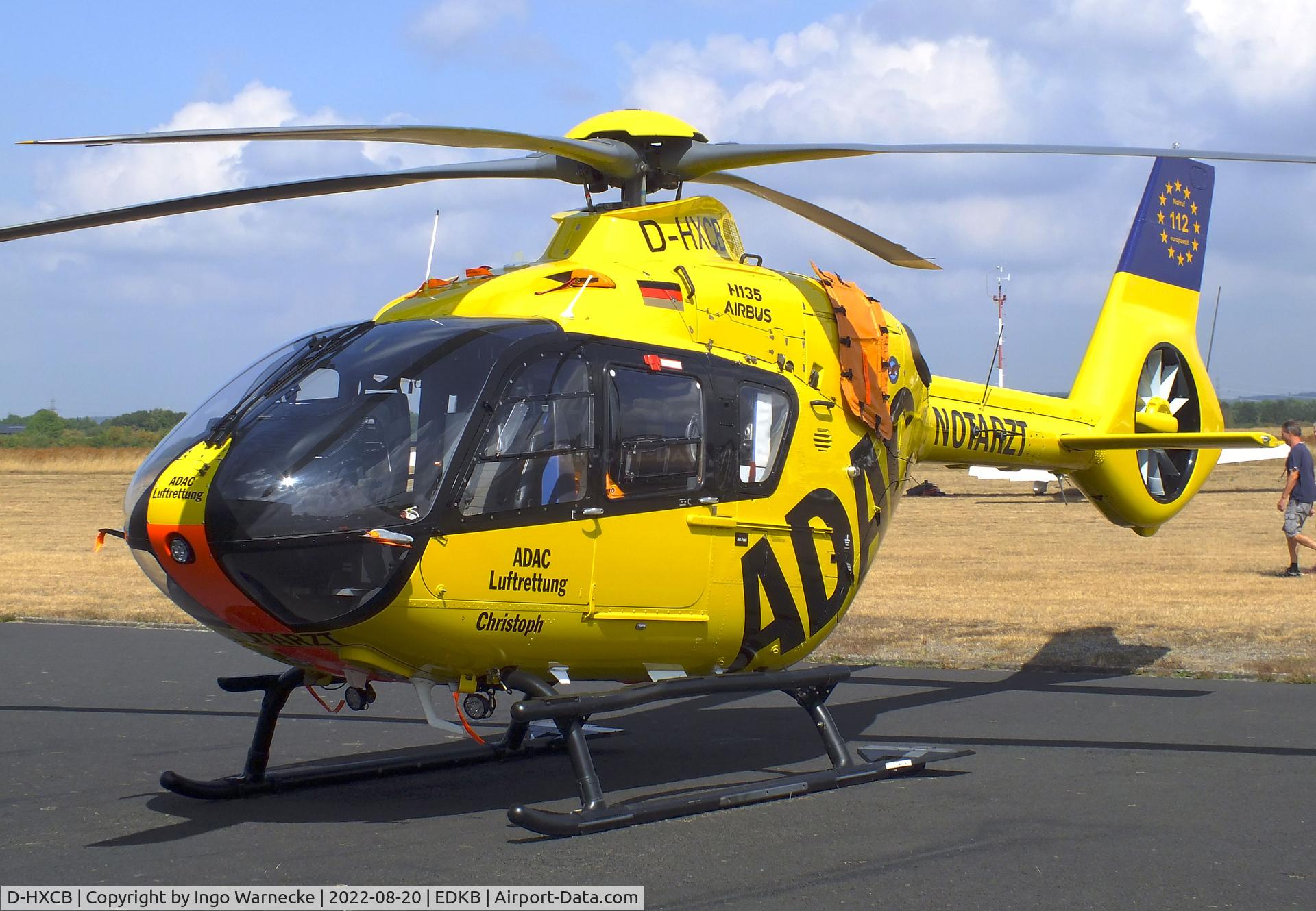 D-HXCB, 2020 Airbus Helicopters H135 - EC-135 P3 C/N 2119, Airbus Helicopters H135 (EC135P3) 'Christoph 31' EMS-helicopter of ADAC Luftrettung at Bonn-Hangelar airfield during the Grumman Fly-in 2022