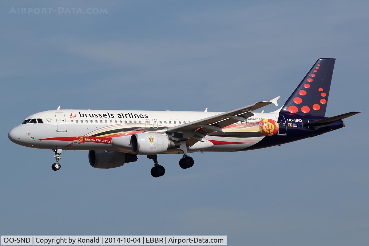 OO-SND, 2002 Airbus A320-214 C/N 1838, at bru