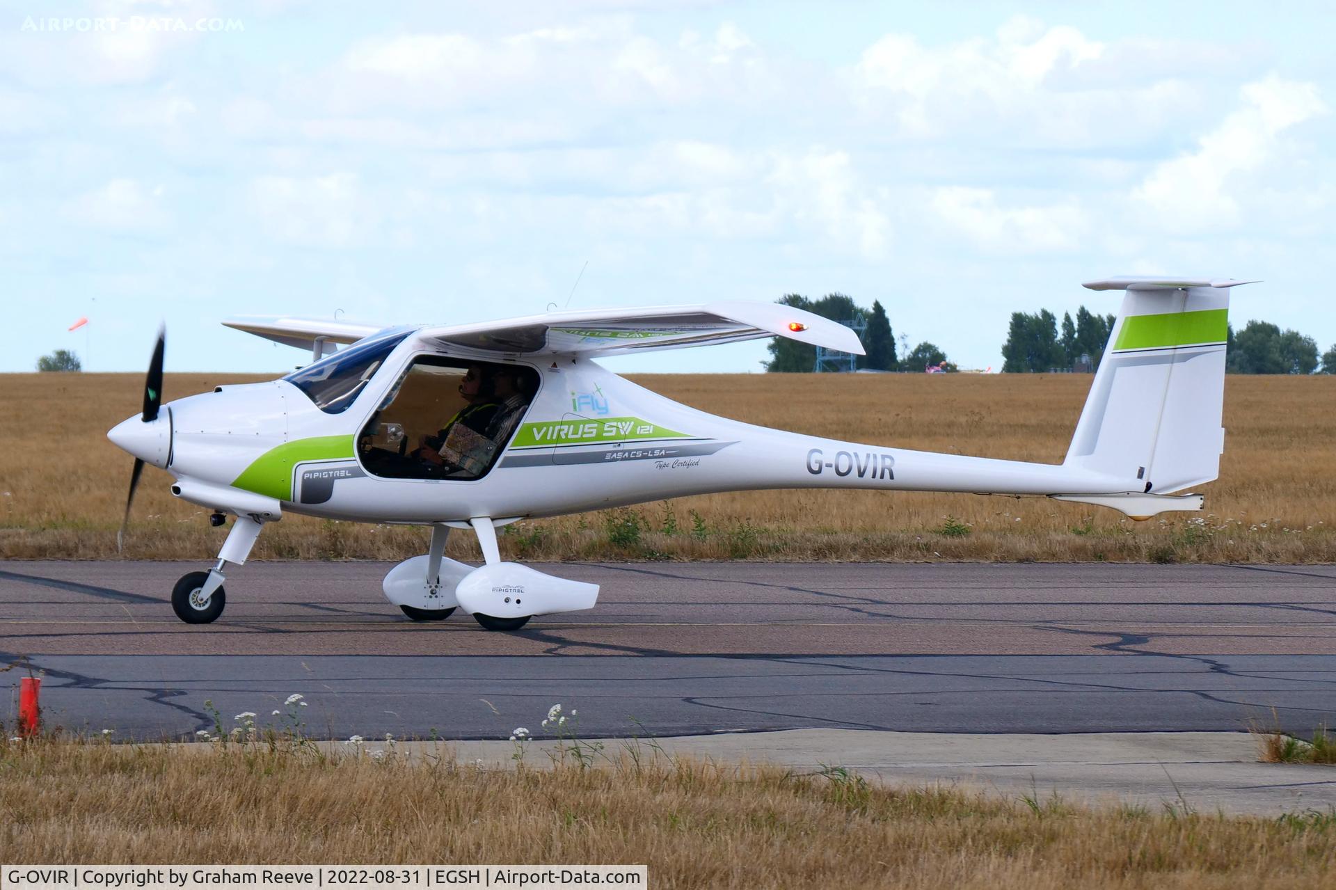 G-OVIR, 2016 Pipistrel Virus SW 121 C/N VSW 1210007, Just landed at Norwich.