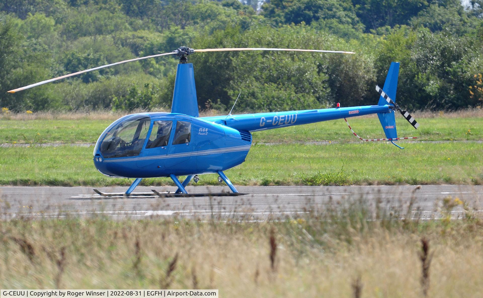 G-CEUU, 2007 Robinson R44 Raven II C/N 11949, Visiting R44 helicopter.