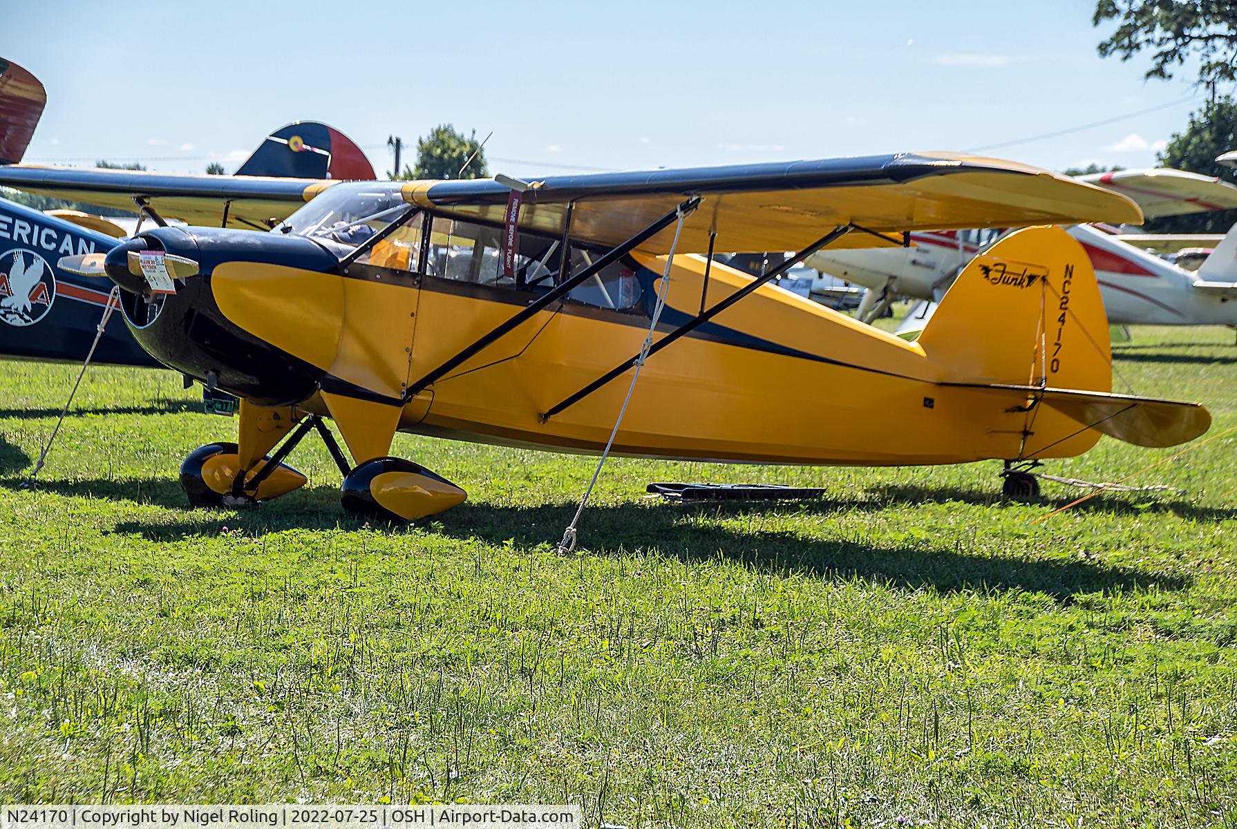 N24170, 1940 Funk B75L C/N 196, NC21470 Funk B75L c/n 196 at Oshkosh 25-7-'22