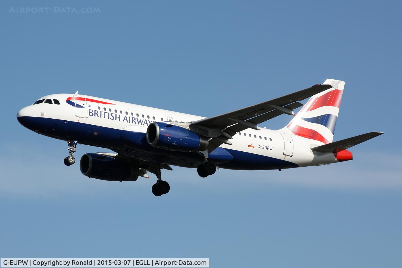 G-EUPW, 2001 Airbus A319-131 C/N 1440, at lhr