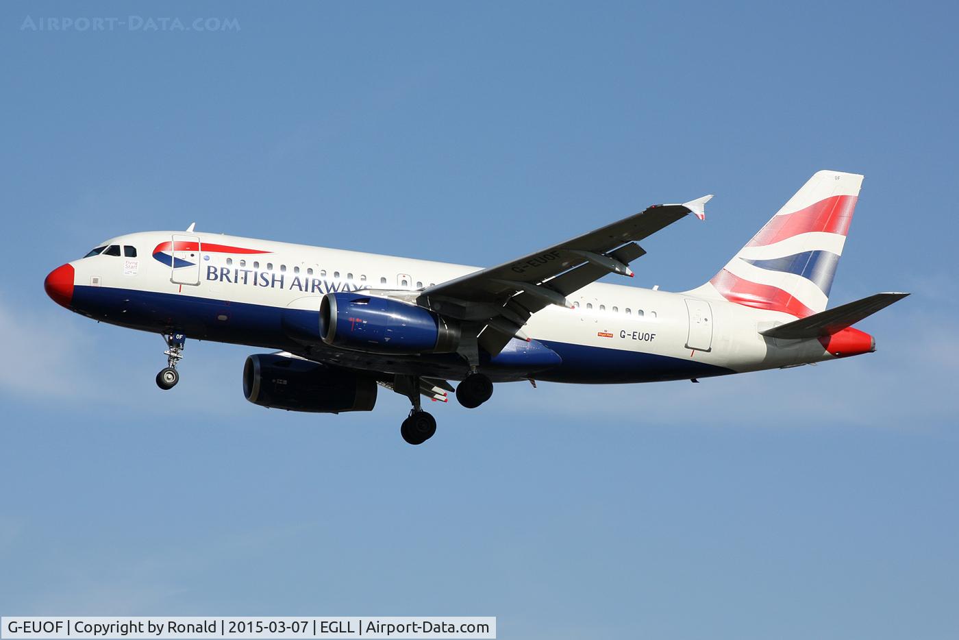 G-EUOF, 2001 Airbus A319-131 C/N 1590, at lhr