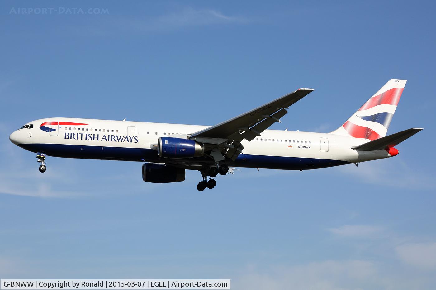 G-BNWW, 1993 Boeing 767-336/ER C/N 25831, at lhr
